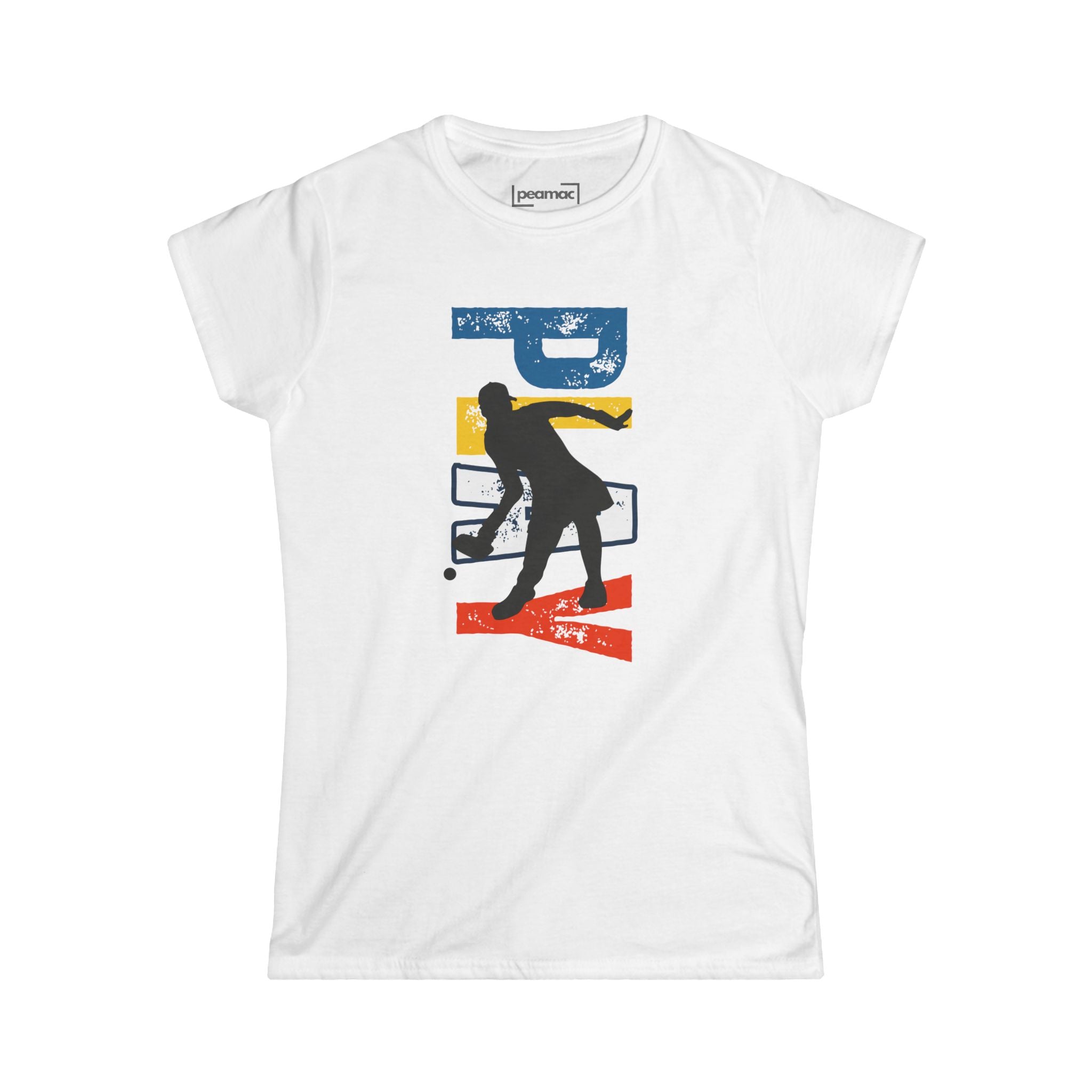 Women's Dynamic Pickleball Action Tee | Semi-fitted Soft & Comfy Cotton T-shirt | Gift for Player