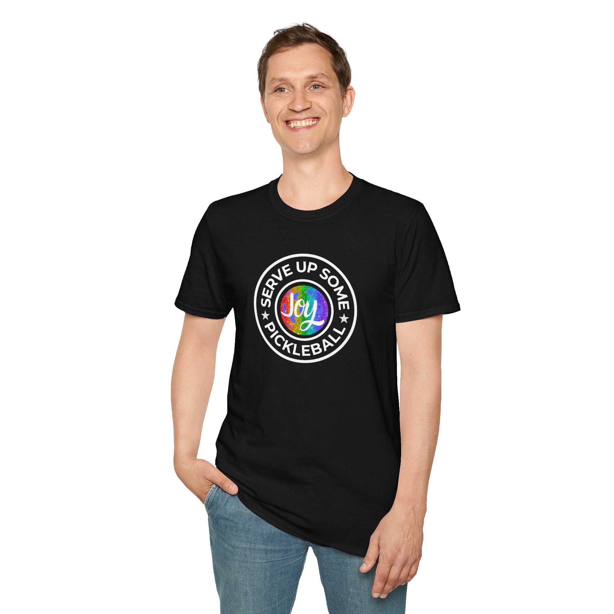 Serve Up Some Pickleball Joy Unisex Softstyle T-Shirt Peamac Tees LGBTQ2 Boutique