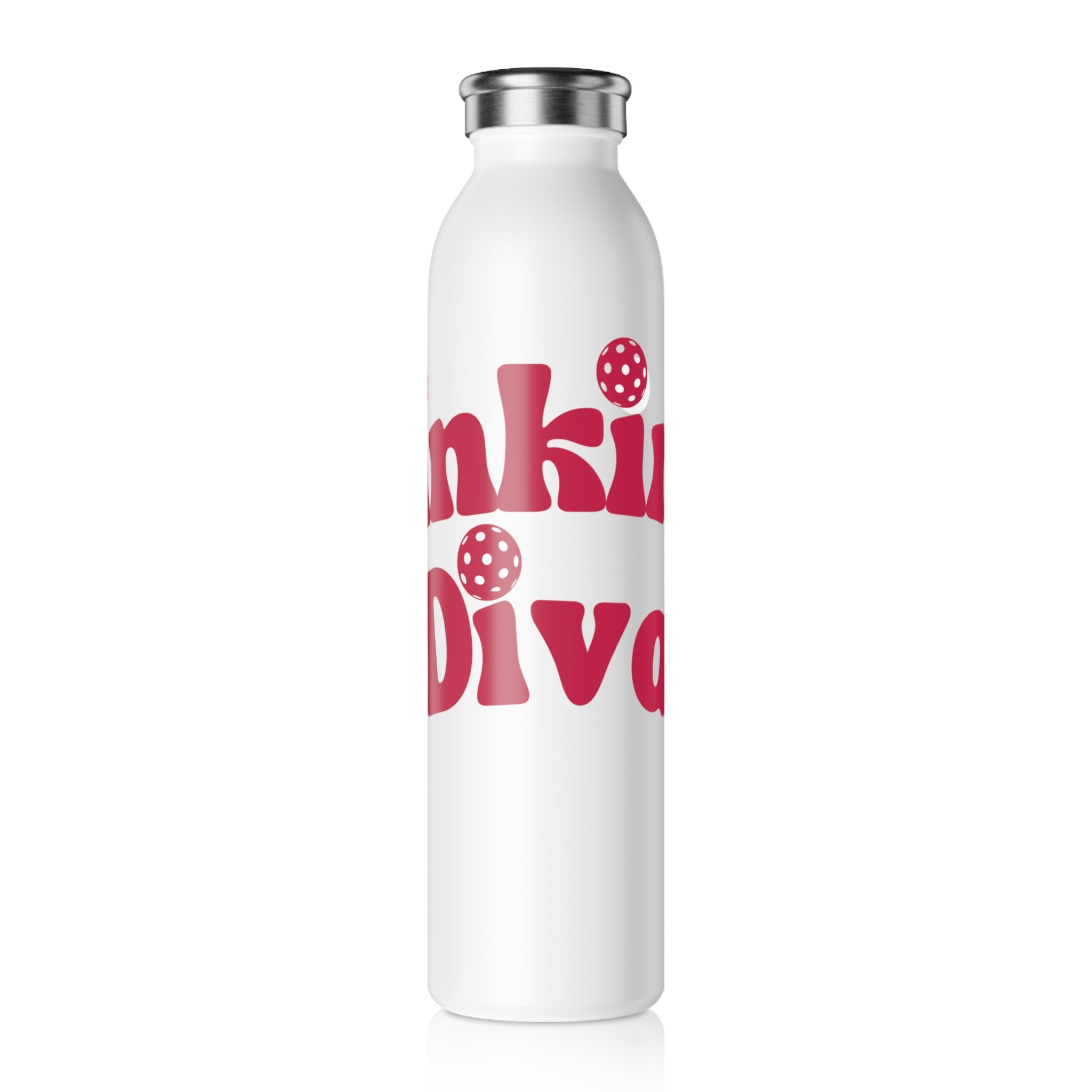 Stainless Steel Dinking Diva Pickleball Hydration Bottle | BPA-Free, Leak-Proof, 20oz Sports Bottle | Gift for Players