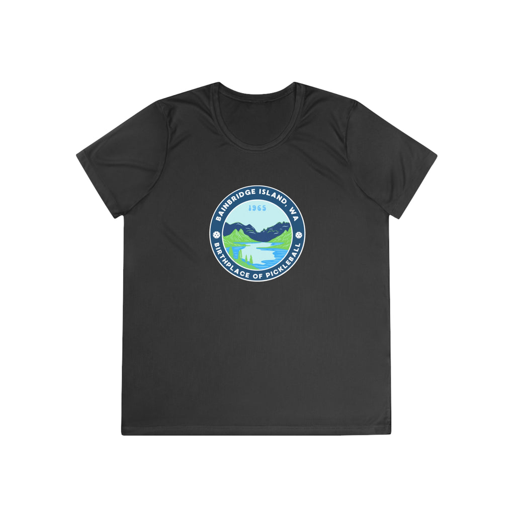 Women's Moisture Wicking Performance Semi-Fitted T-shirt | Bainbridge Island, WA the Birthplace of Pickleball Tee