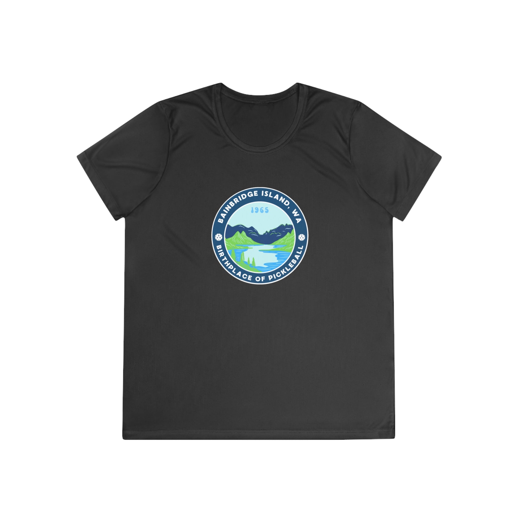 Women's Moisture Wicking Performance Semi-Fitted T-shirt | Bainbridge Island, WA the Birthplace of Pickleball Tee
