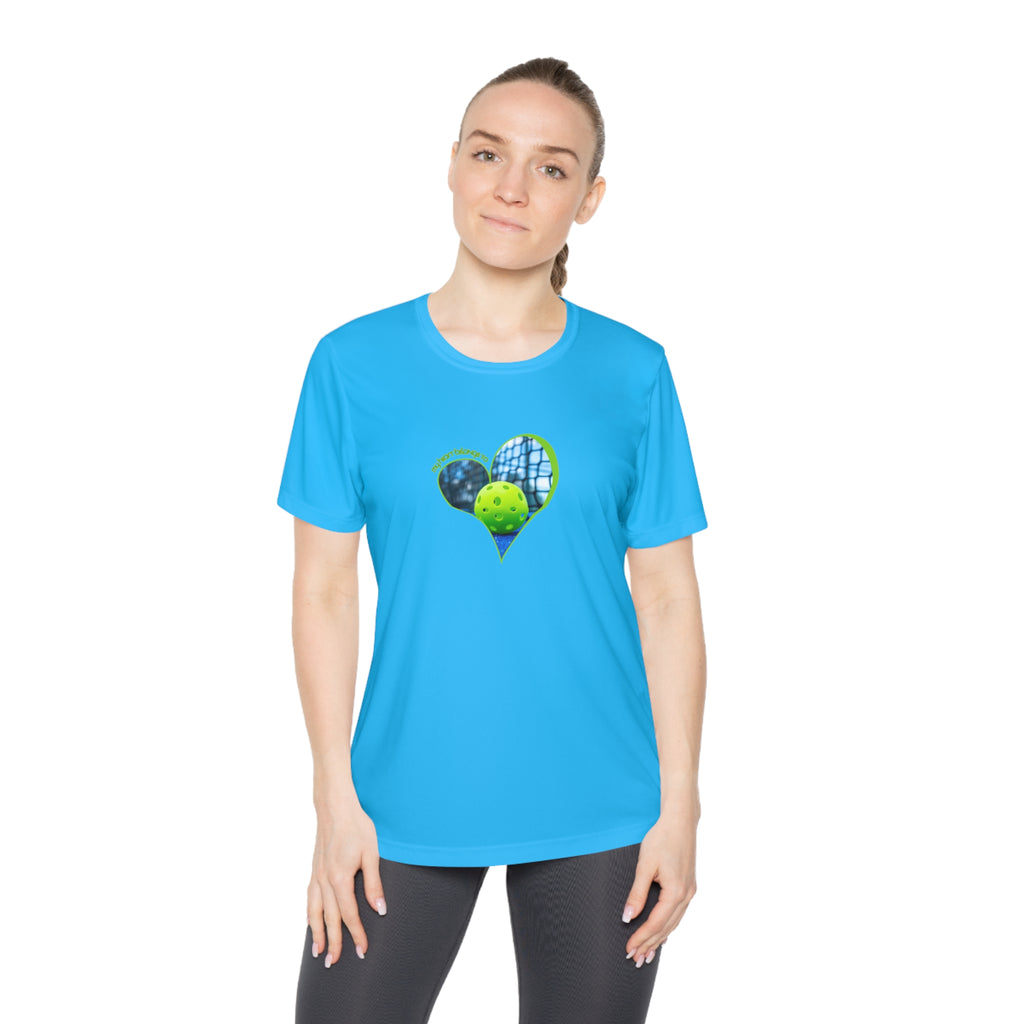 Moisture Wicking Performance Tee, My Heart Belongs To Pickleball Women's T-Shirt, Lightweight Activewear