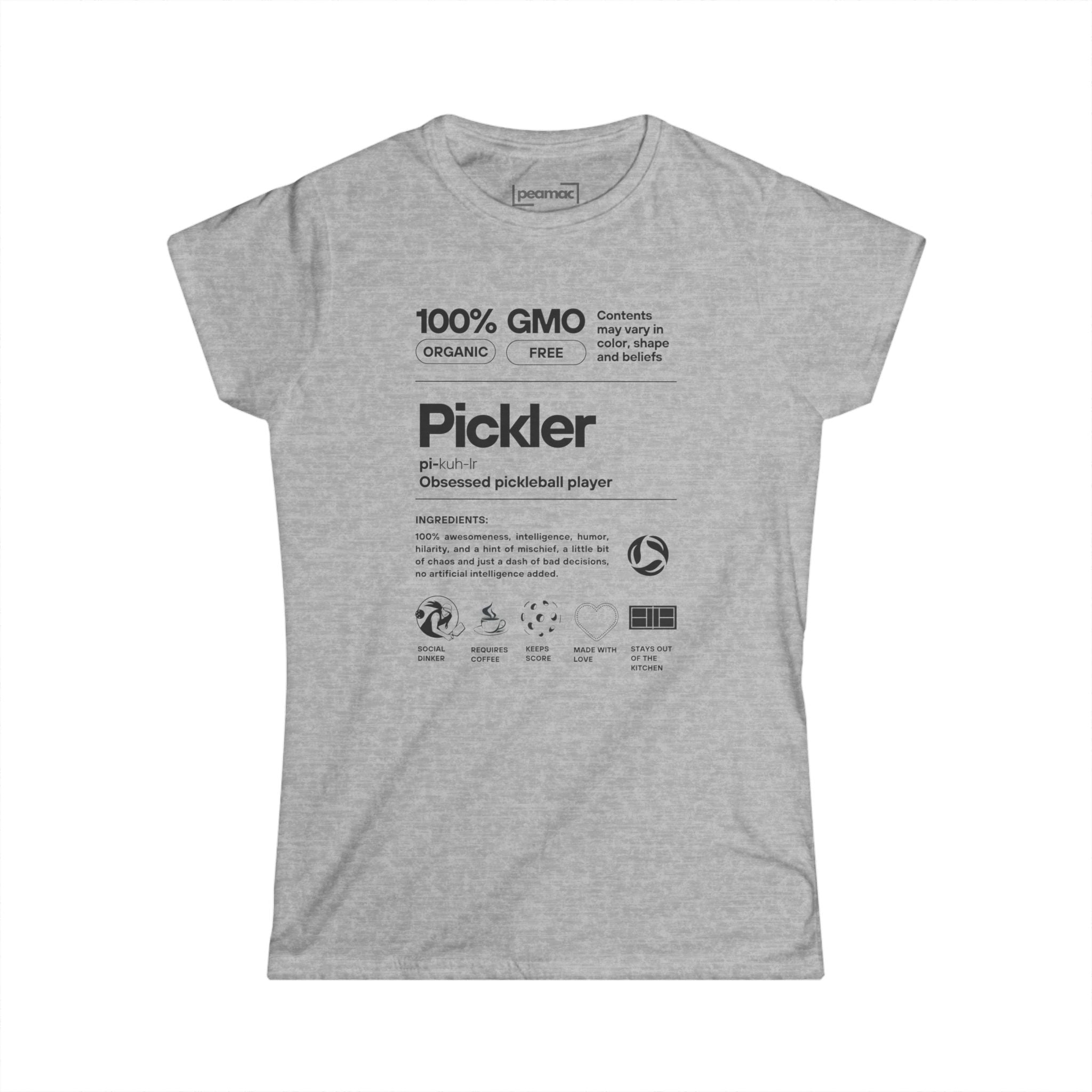 Women's Pickleball T-Shirt | Pickler Funny Definitions | Lightweight Semi-Fitted Cotton Activewear | Gift for Players & Fans