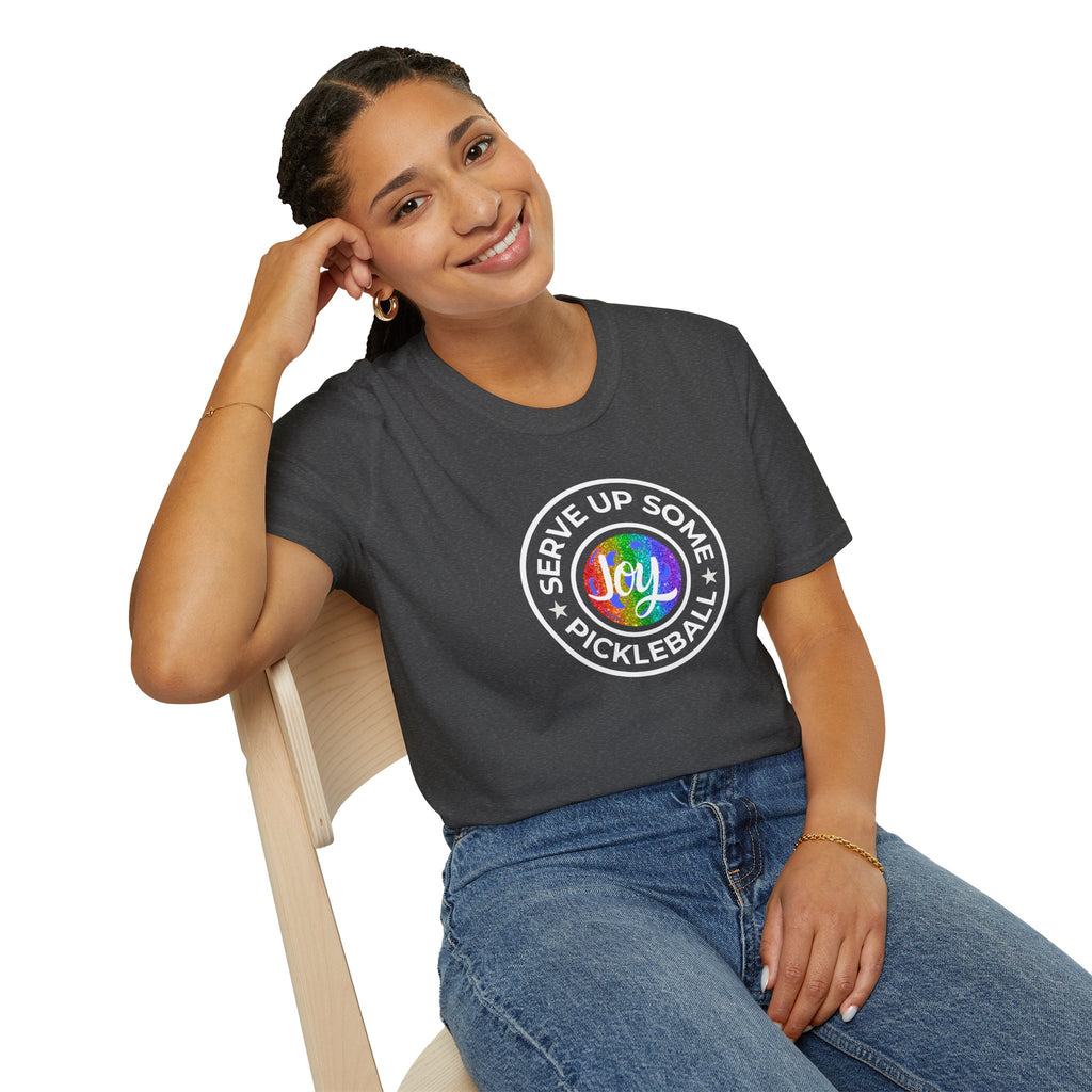 Serve Up Some Pickleball Joy Unisex Softstyle T-Shirt Peamac Tees LGBTQ2 Boutique