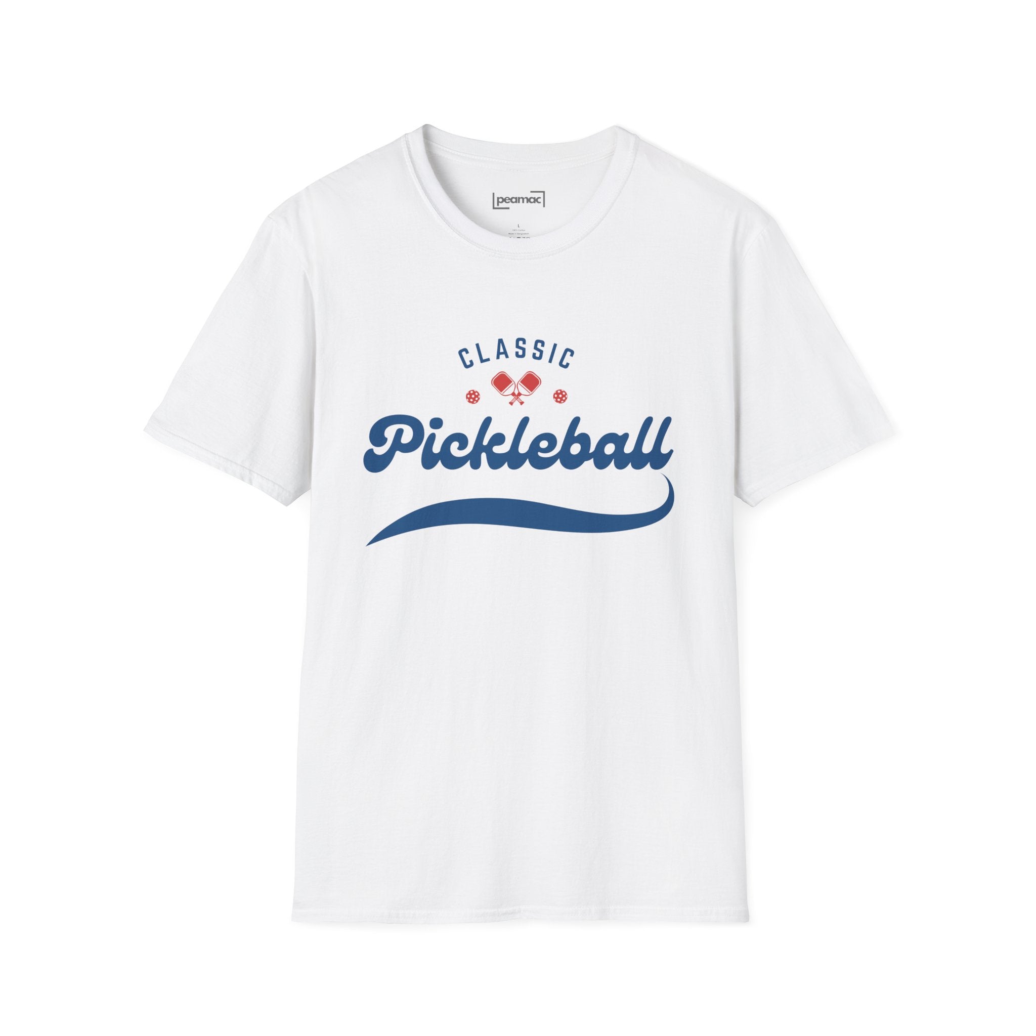 Unisex Classic Red And Blue Retro Pickleball T-Shirt | Relaxed Fit, Soft & Comfy Tee | Lightweight Activewear | Player Gift