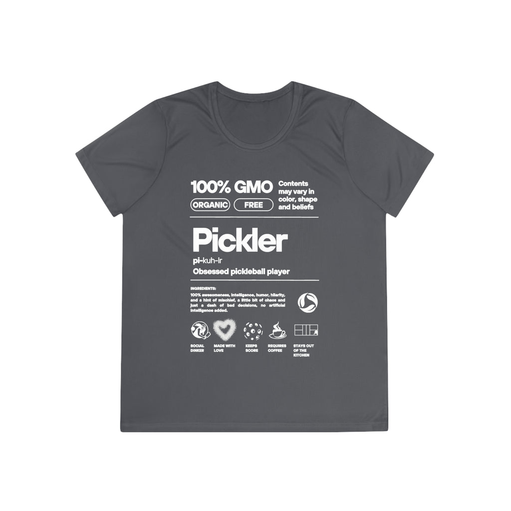 Women's Pickler Funny Definitions Tee | Moisture Wicking Performance T-Shirt | Lightweight Activewear | Gift for Players