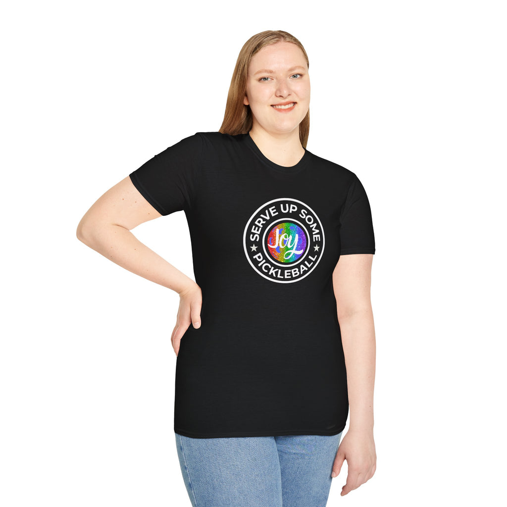 Serve Up Some Pickleball Joy Unisex Softstyle T-Shirt Peamac Tees LGBTQ2 Boutique