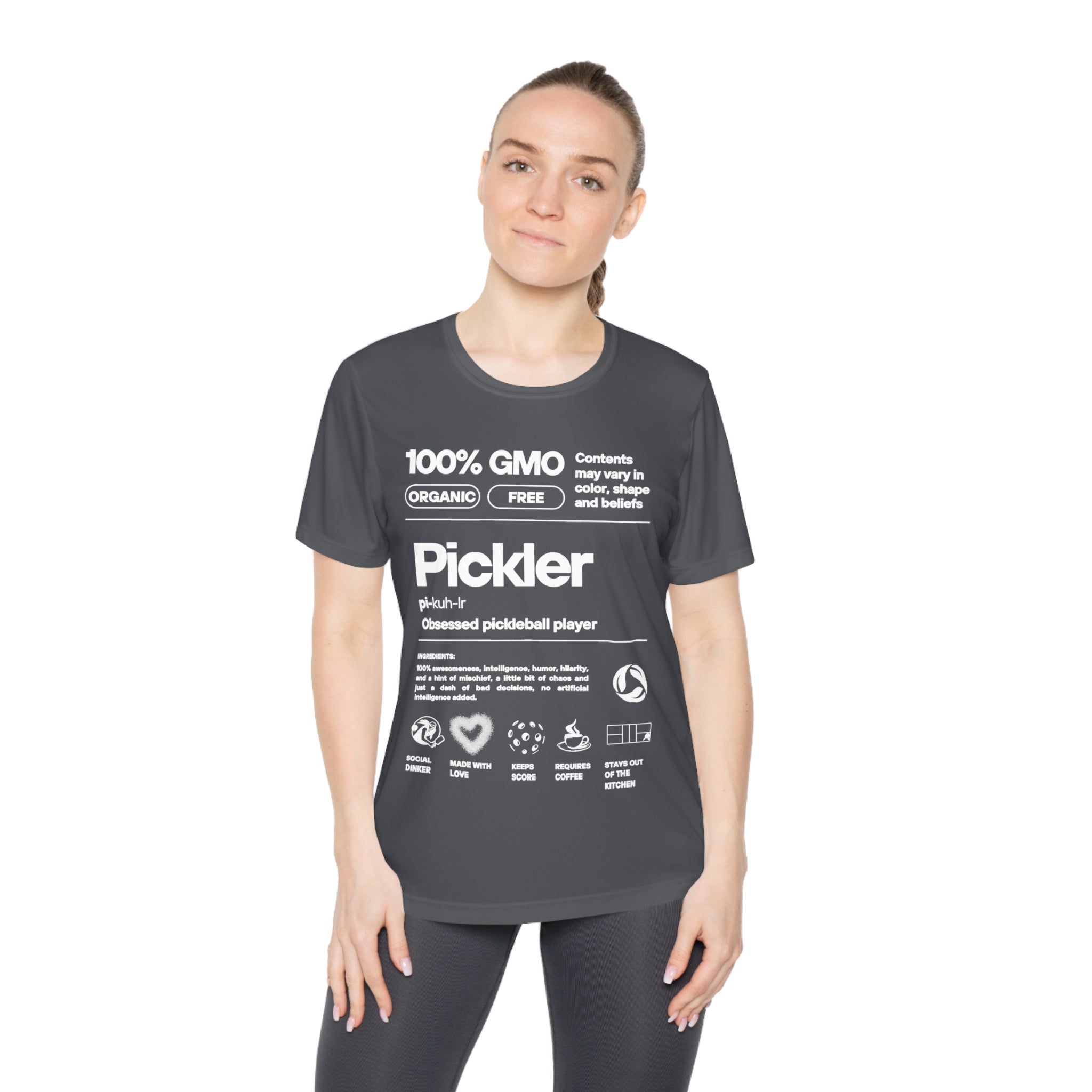 Women's Pickler Funny Definitions Tee | Moisture Wicking Performance T-Shirt | Lightweight Activewear | Gift for Players