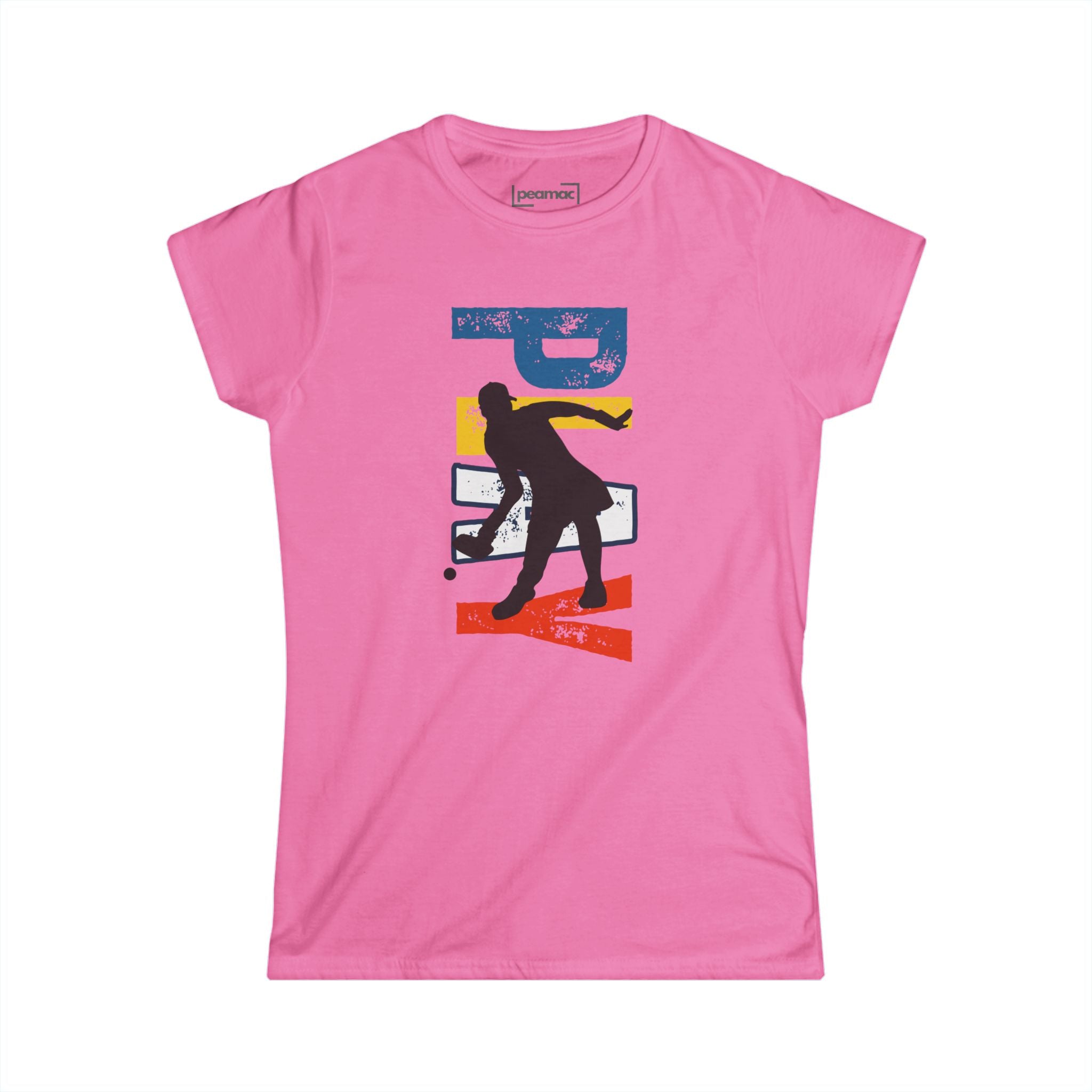 Women's Dynamic Pickleball Action Tee | Semi-fitted Soft & Comfy Cotton T-shirt | Gift for Player
