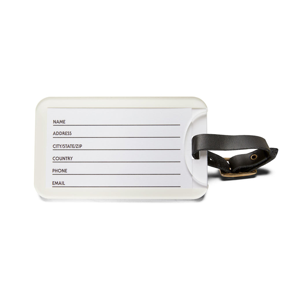 002 Pride Pickleball Collection Luggage Tag| White with Rainbow Numbers | Black Leather Strap with Buckle | 4 X 2.4 inches
