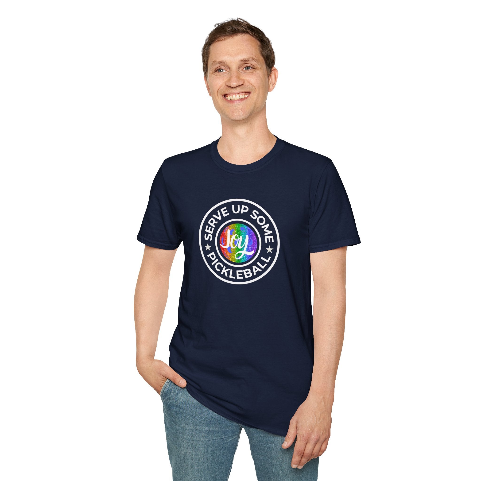 Serve Up Some Pickleball Joy Unisex Softstyle T-Shirt Peamac Tees LGBTQ2 Boutique