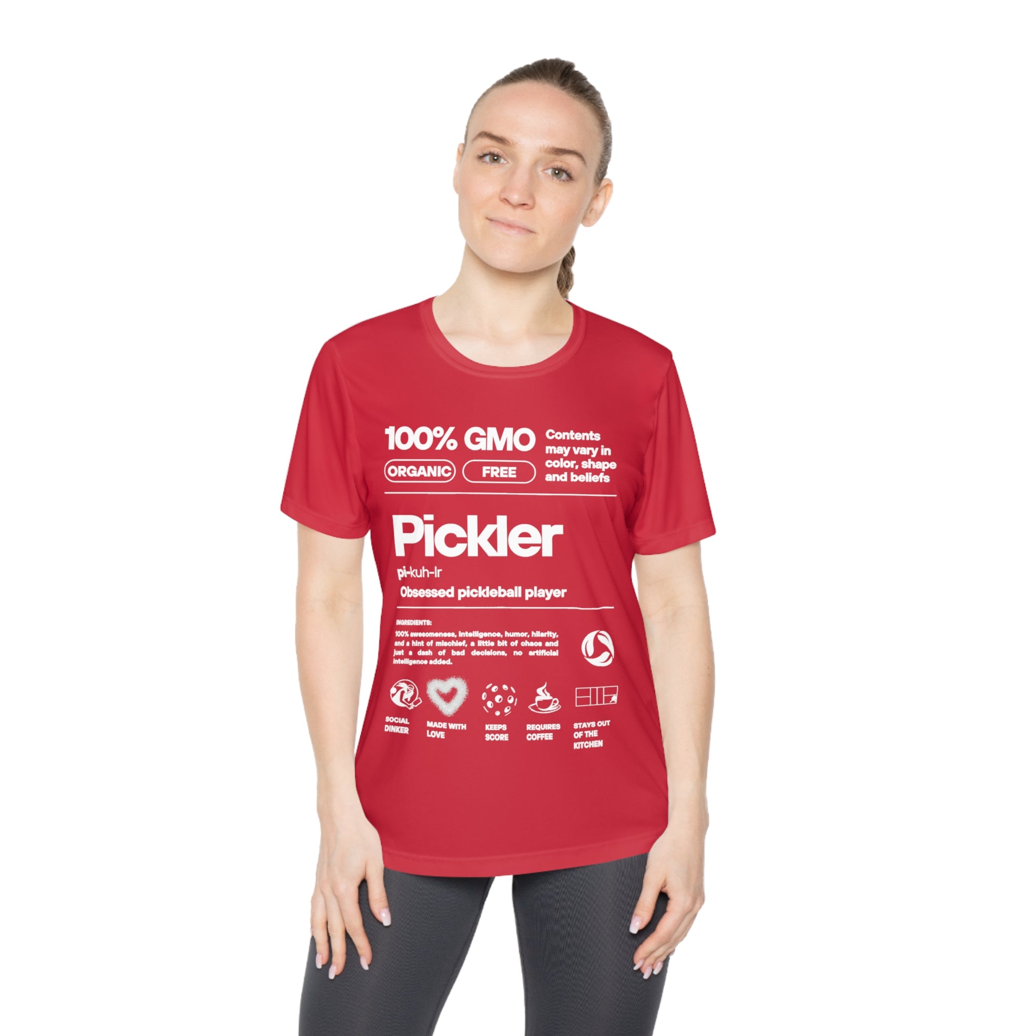 Women's Pickler Funny Definitions Tee | Moisture Wicking Performance T-Shirt | Lightweight Activewear | Gift for Players