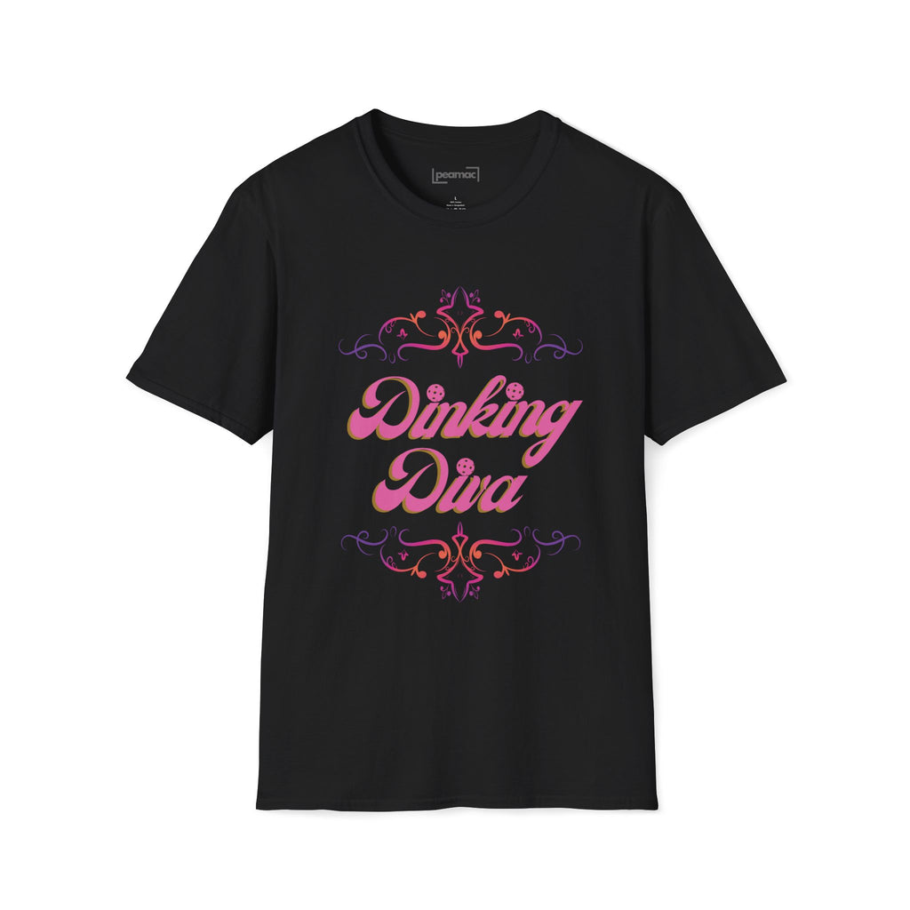 Relaxed Fit, Dinking Diva (Pink) Pickleball T-Shirt | Lightweight Activewear | Gift for Women