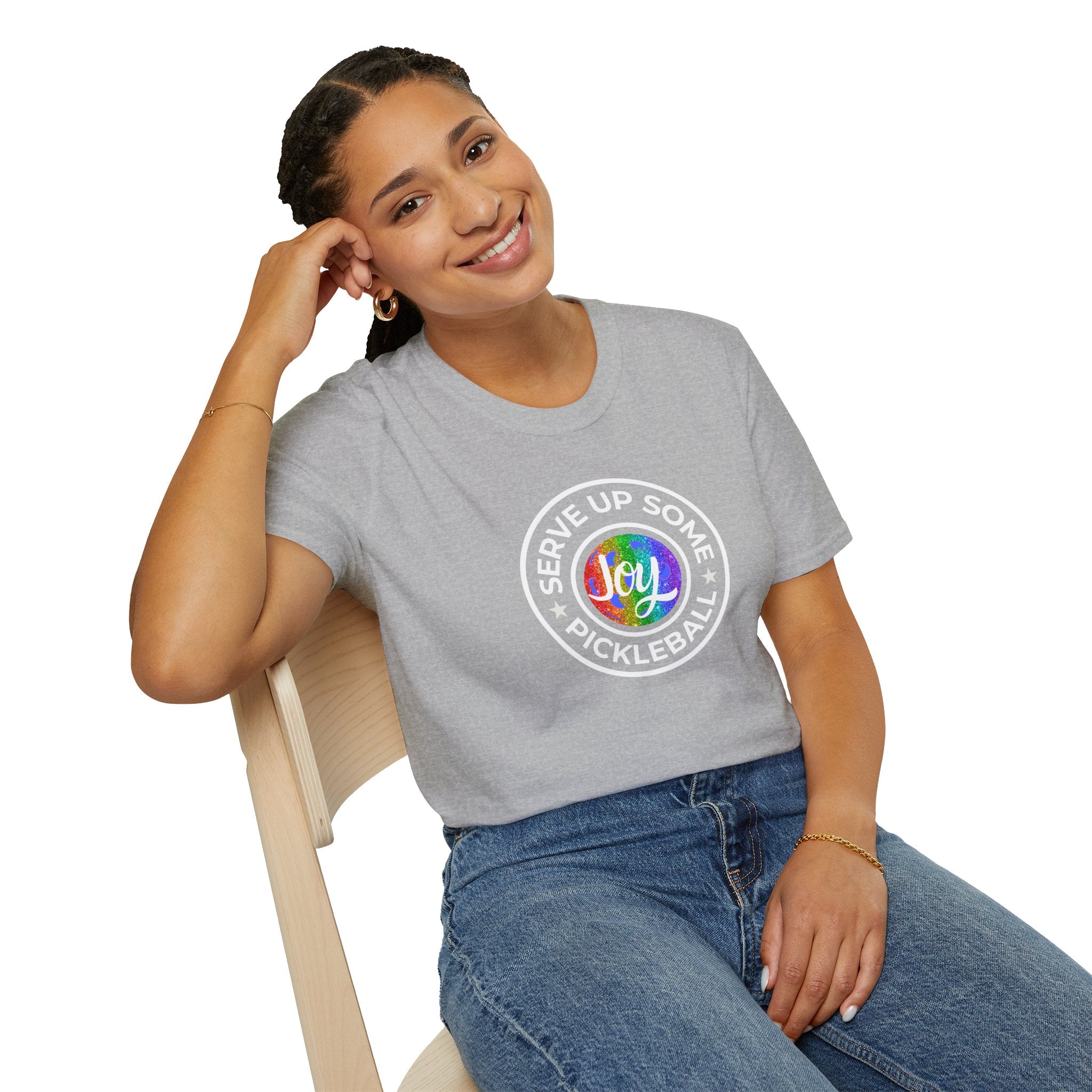 Serve Up Some Pickleball Joy Unisex Softstyle T-Shirt Peamac Tees LGBTQ2 Boutique