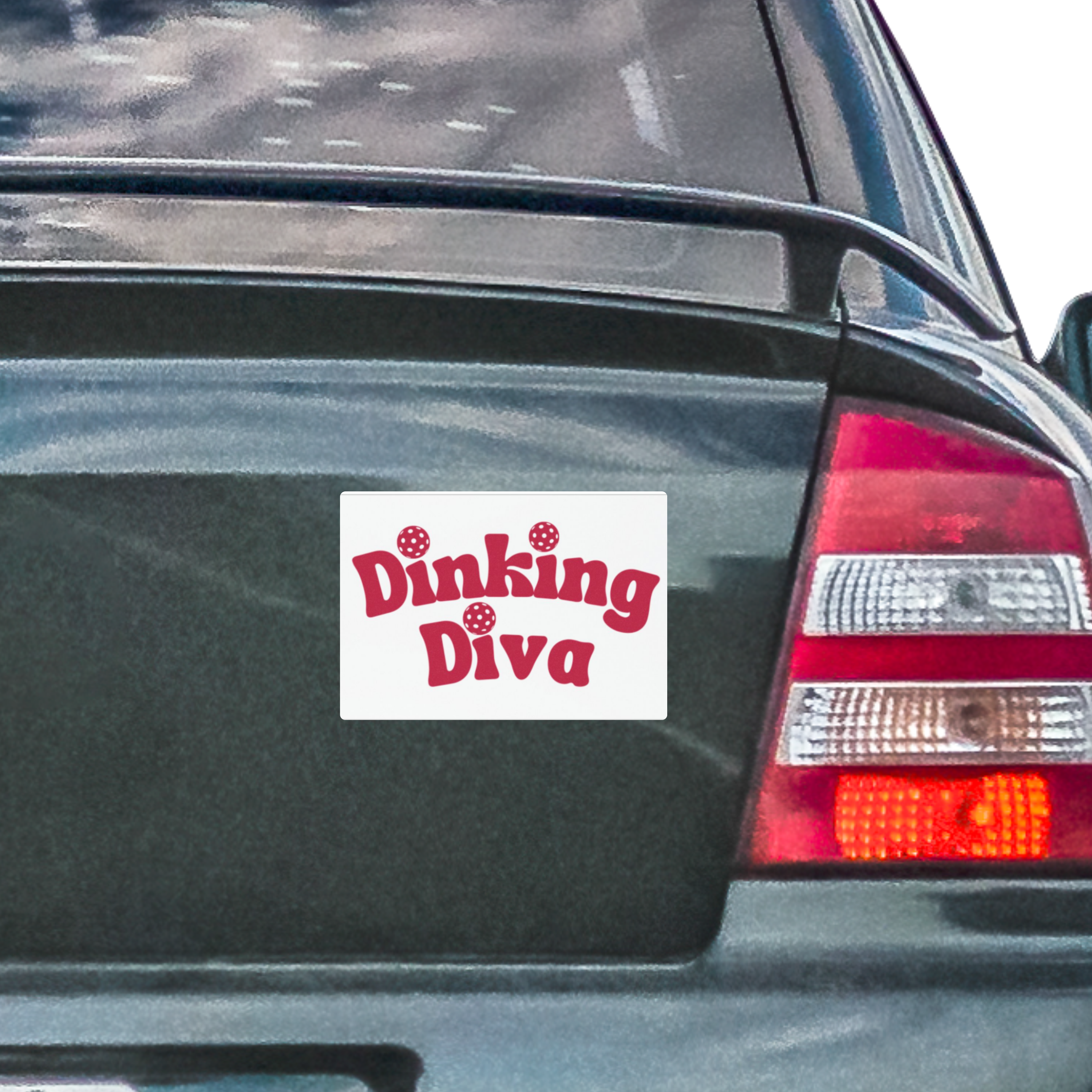 Dinking Diva Car Magnets | Fun Automotive Accessories, Gifts for Pickleball Lovers, Playful Dinking Design by PeaMac Tees