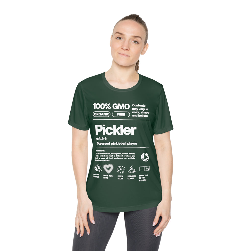 Women's Pickler Funny Definitions Tee | Moisture Wicking Performance T-Shirt | Lightweight Activewear | Gift for Players