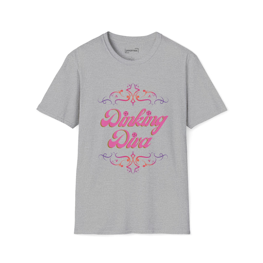 Relaxed Fit, Dinking Diva (Pink) Pickleball T-Shirt | Lightweight Activewear | Gift for Women