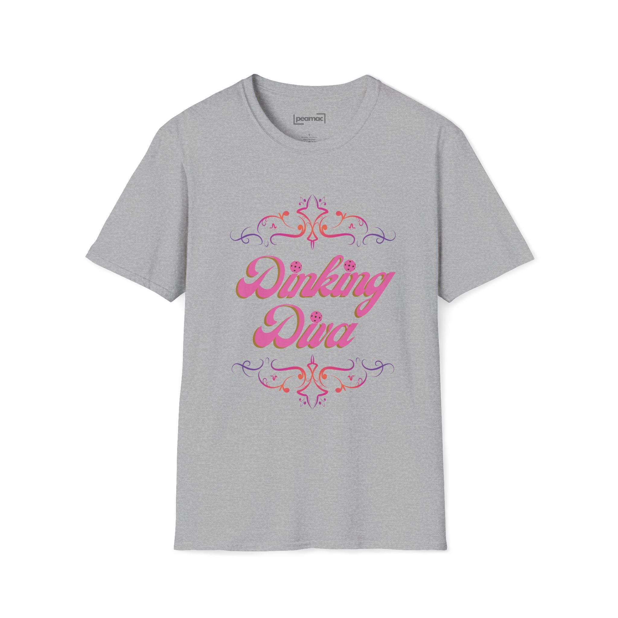 Relaxed Fit, Dinking Diva (Pink) Pickleball T-Shirt | Lightweight Activewear | Gift for Women