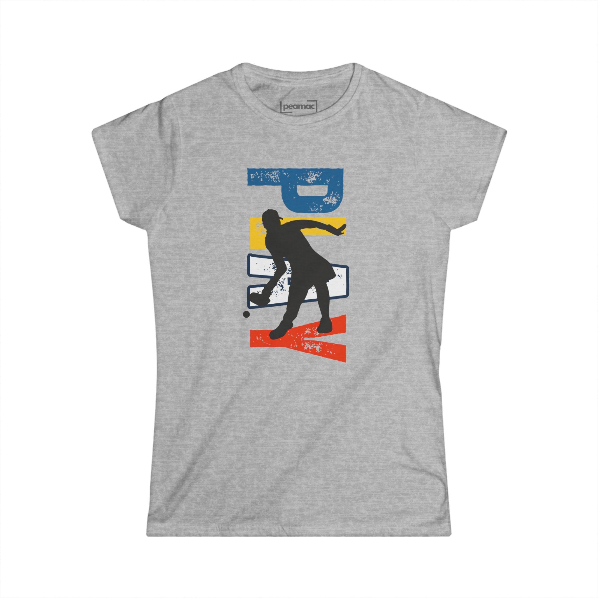 Women's Dynamic Pickleball Action Tee | Semi-fitted Soft & Comfy Cotton T-shirt | Gift for Player