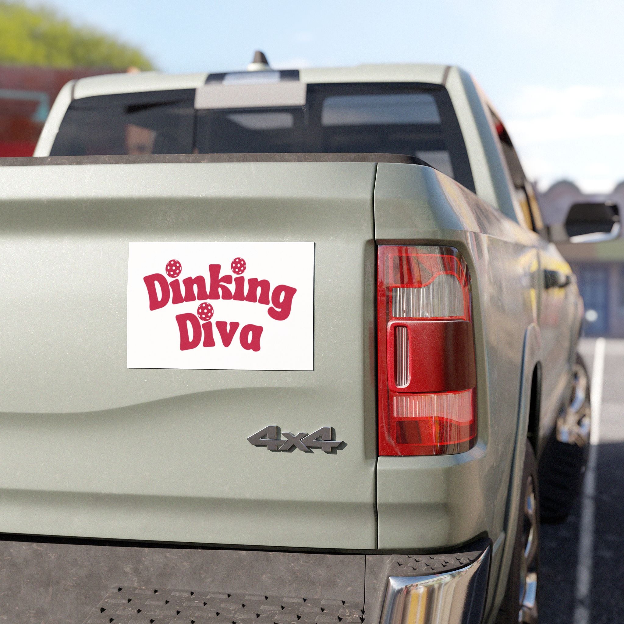 Dinking Diva Car Magnets | Fun Automotive Accessories, Gifts for Pickleball Lovers, Playful Dinking Design by PeaMac Tees