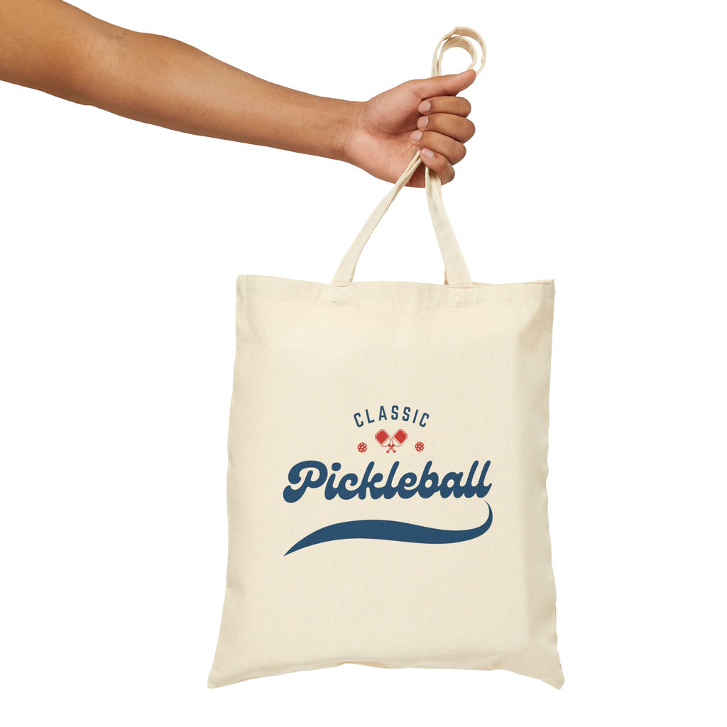 Pickleball Classic Red & Blue Canvas Tote for Gear & Gifts | Durable Natural Cotton Shoulder Bag | Gift for Men & Women