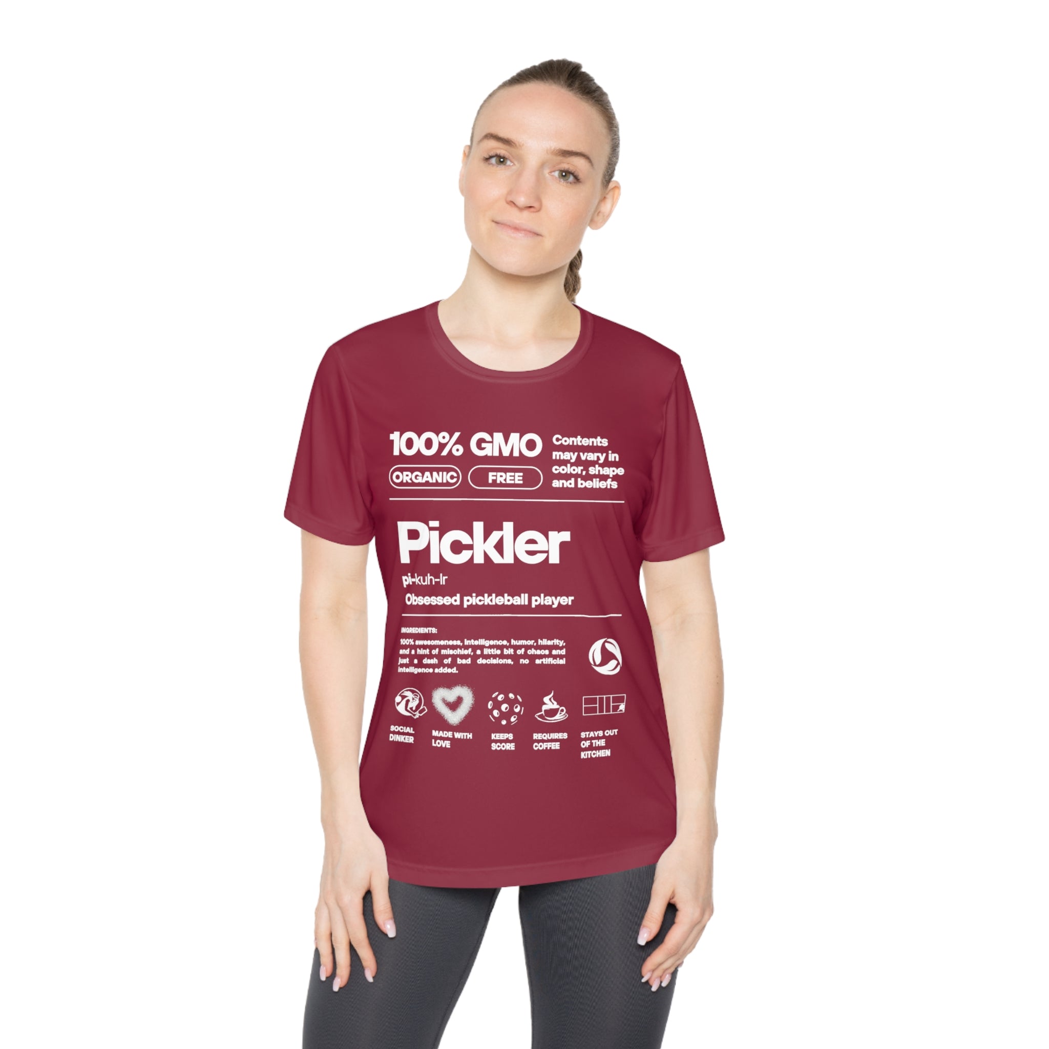 Women's Pickler Funny Definitions Tee | Moisture Wicking Performance T-Shirt | Lightweight Activewear | Gift for Players