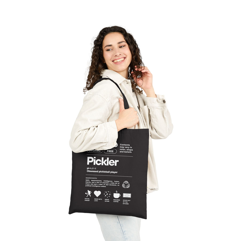 The Pickler Tote Bag | Funny "100% GMO-Free" Cotton Canvas Reusable Bag | Obsessed Pickleball Player Gift | 2 Color Options