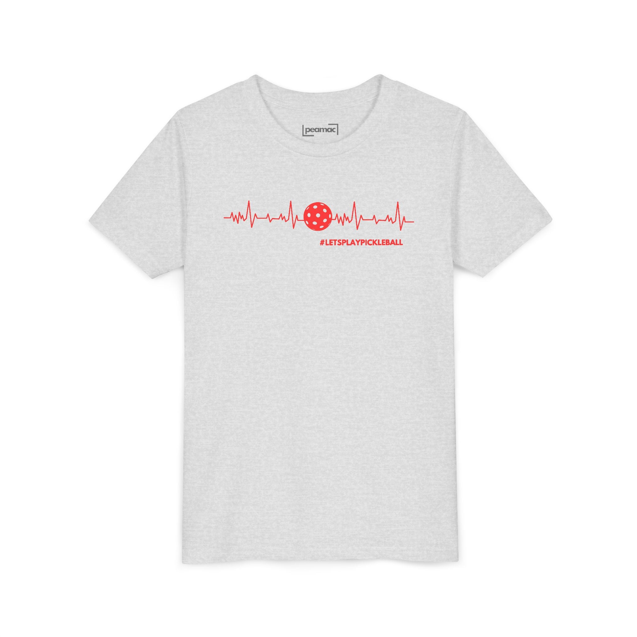 Youth Pickleball T-shirt | Heartbeat #LetsPlayPickleball Shirt  | Kids Sports Tee for Boys & Girls | Soft & Comfy