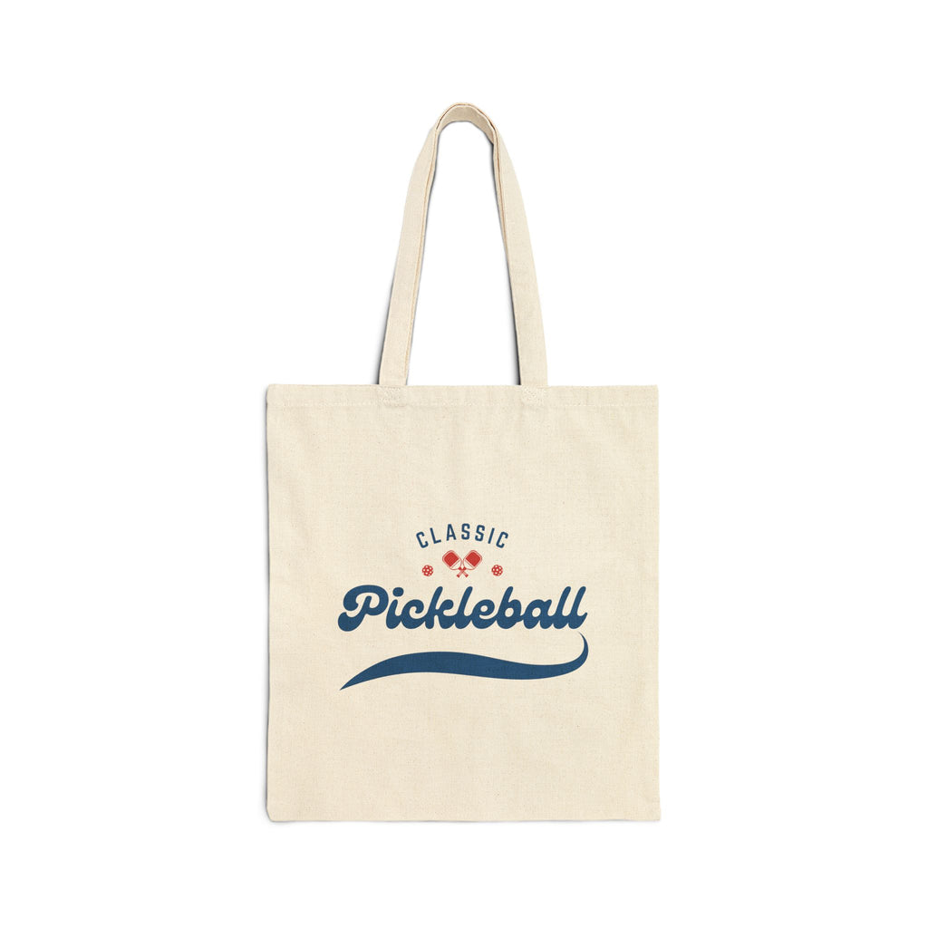 Pickleball Classic Red & Blue Canvas Tote for Gear & Gifts | Durable Natural Cotton Shoulder Bag | Gift for Men & Women