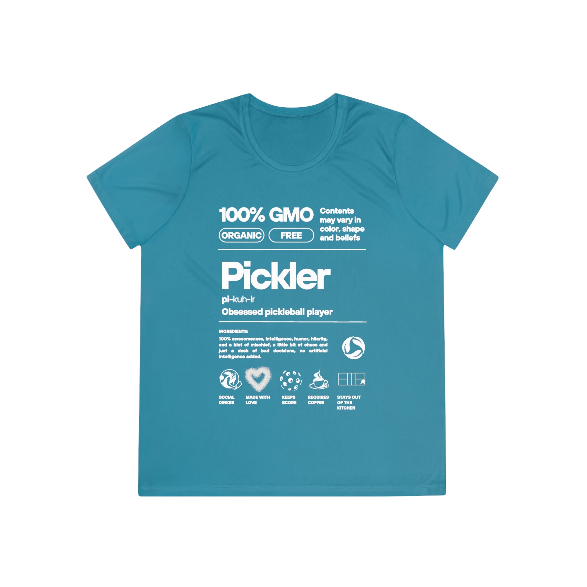 Women's Pickler Funny Definitions Tee | Moisture Wicking Performance T-Shirt | Lightweight Activewear | Gift for Players