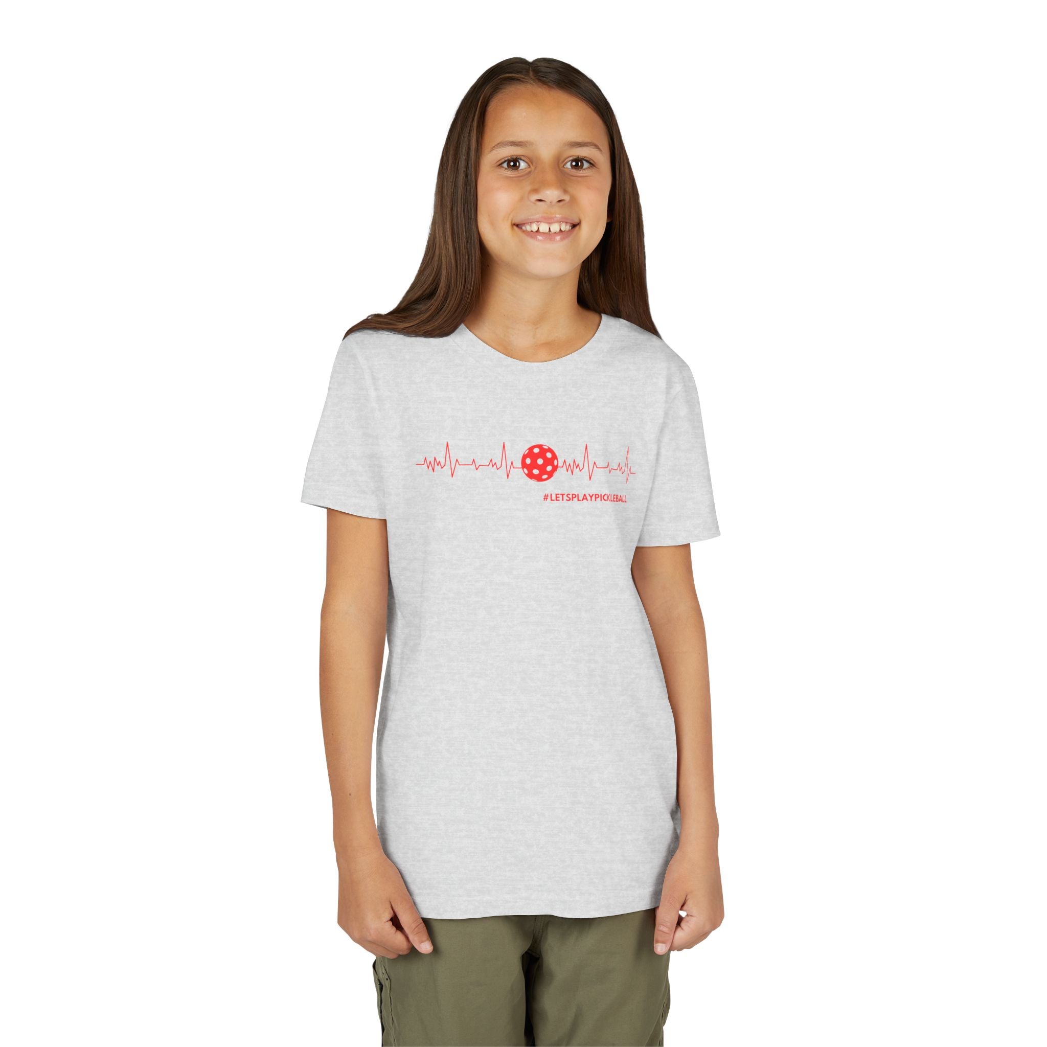 Youth Pickleball T-shirt | Heartbeat #LetsPlayPickleball Shirt  | Kids Sports Tee for Boys & Girls | Soft & Comfy