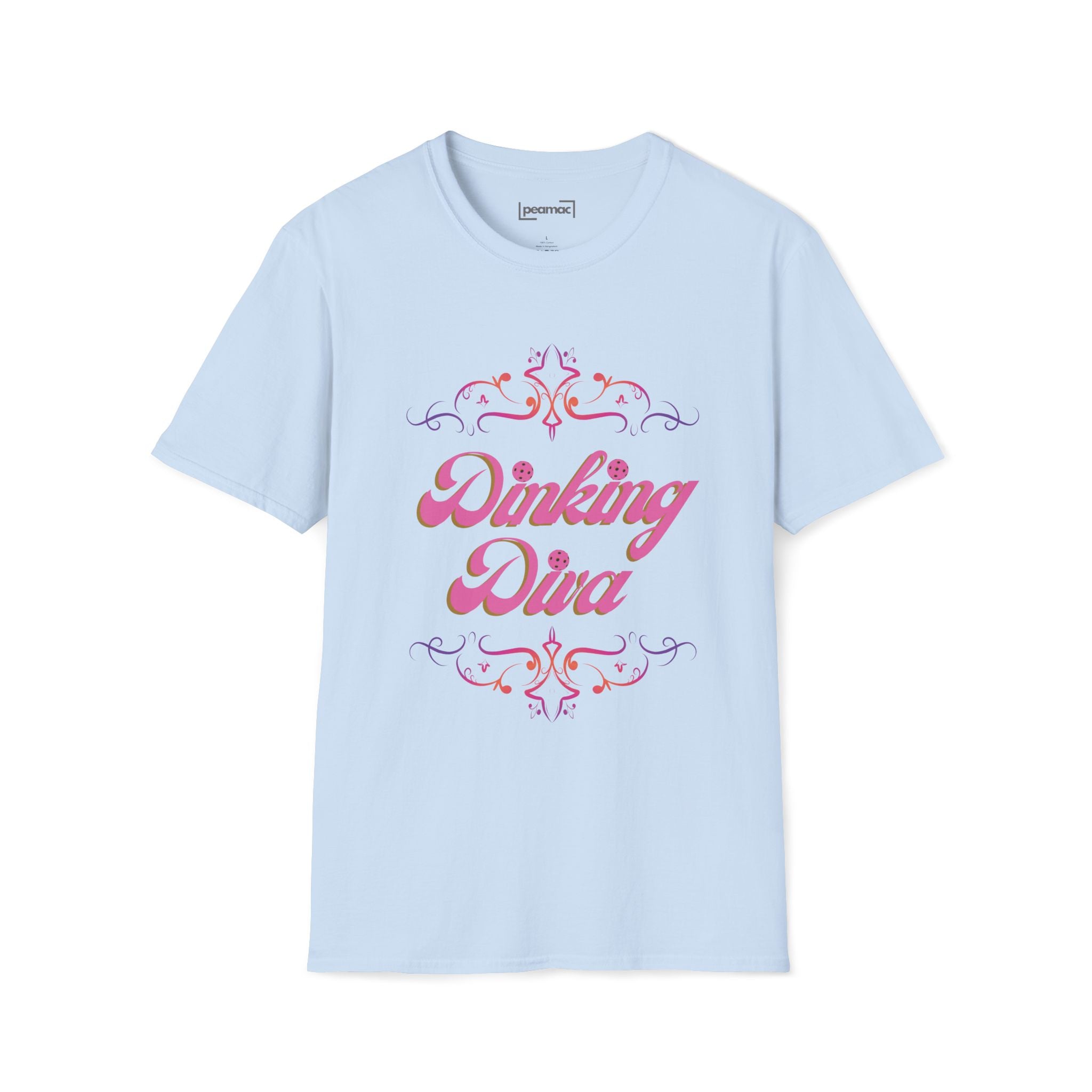 Relaxed Fit, Dinking Diva (Pink) Pickleball T-Shirt | Lightweight Activewear | Gift for Women