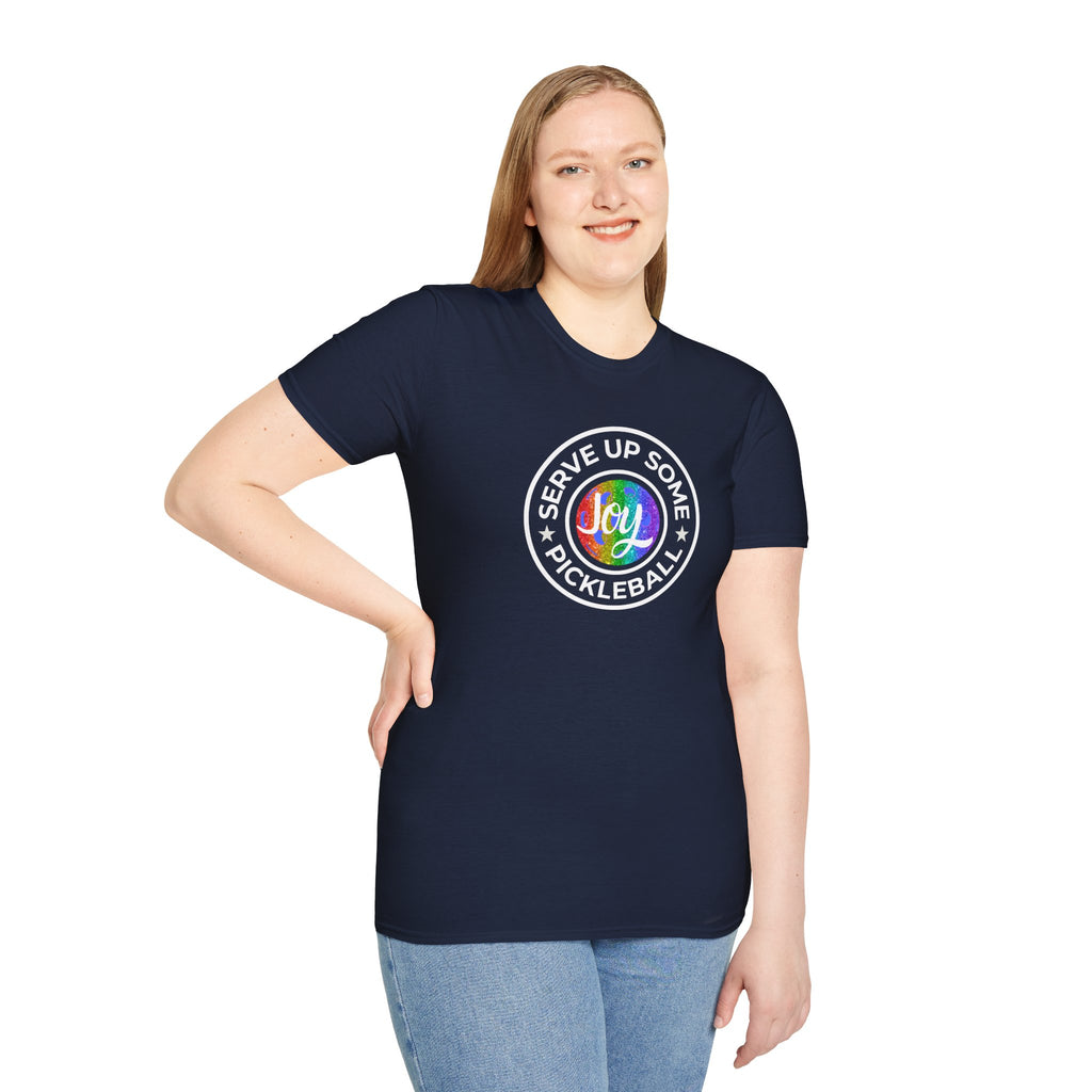 Serve Up Some Pickleball Joy Unisex Softstyle T-Shirt Peamac Tees LGBTQ2 Boutique