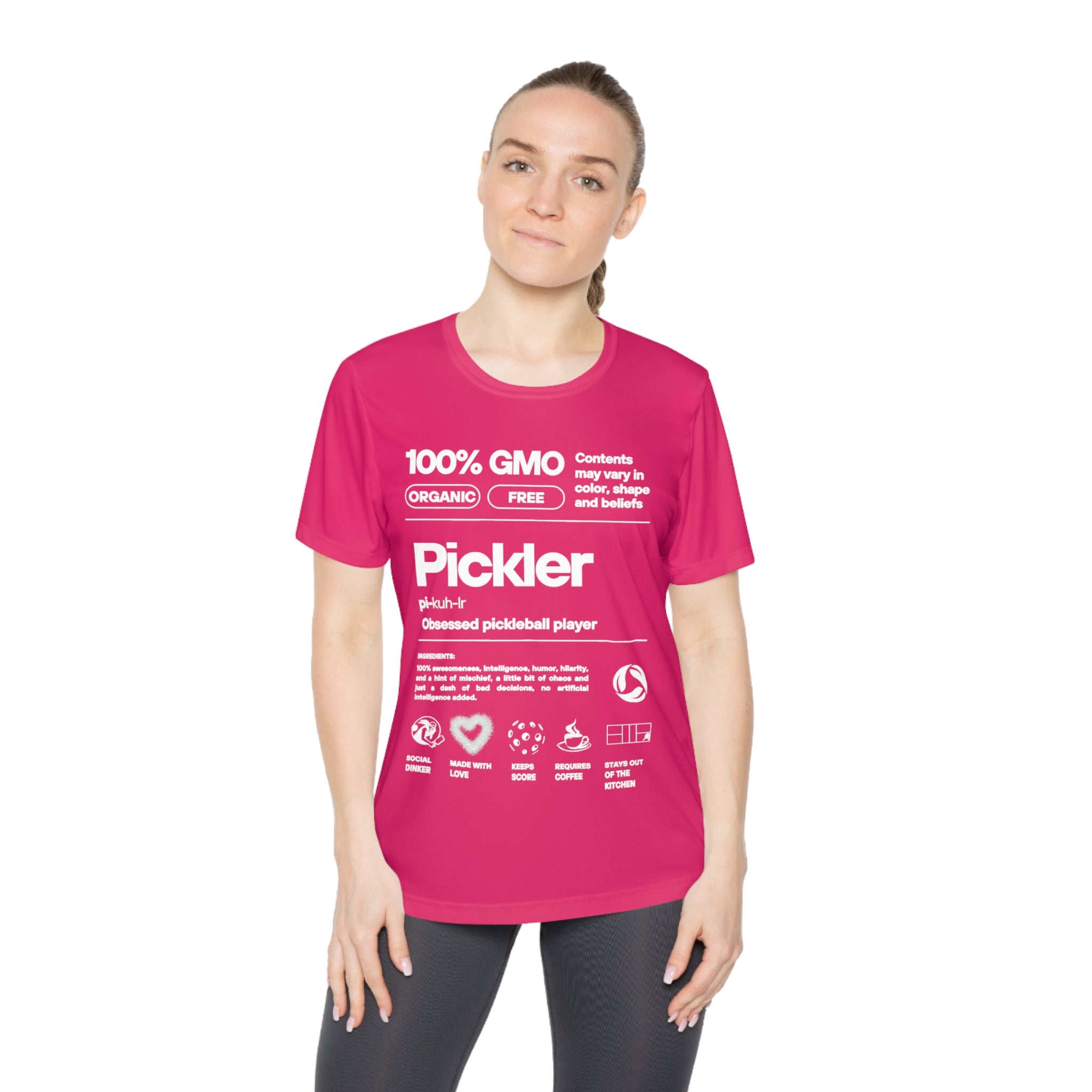 Women's Pickler Funny Definitions Tee | Moisture Wicking Performance T-Shirt | Lightweight Activewear | Gift for Players