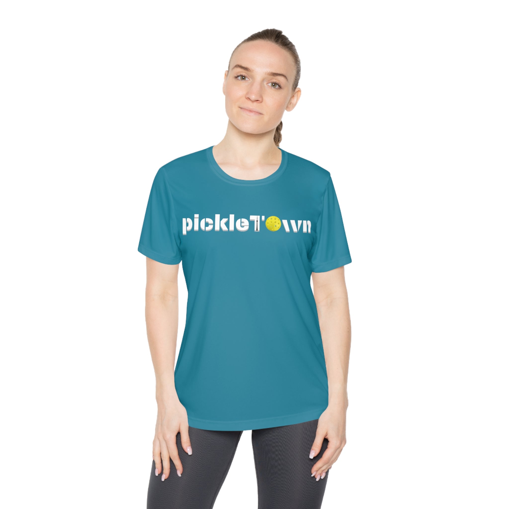 PickleTOwn T-Shirt - Toronto 6ix City Pride Pickleball Tee | CN Tower Sport Apparel Gift Women's Moisture Wicking Shirt