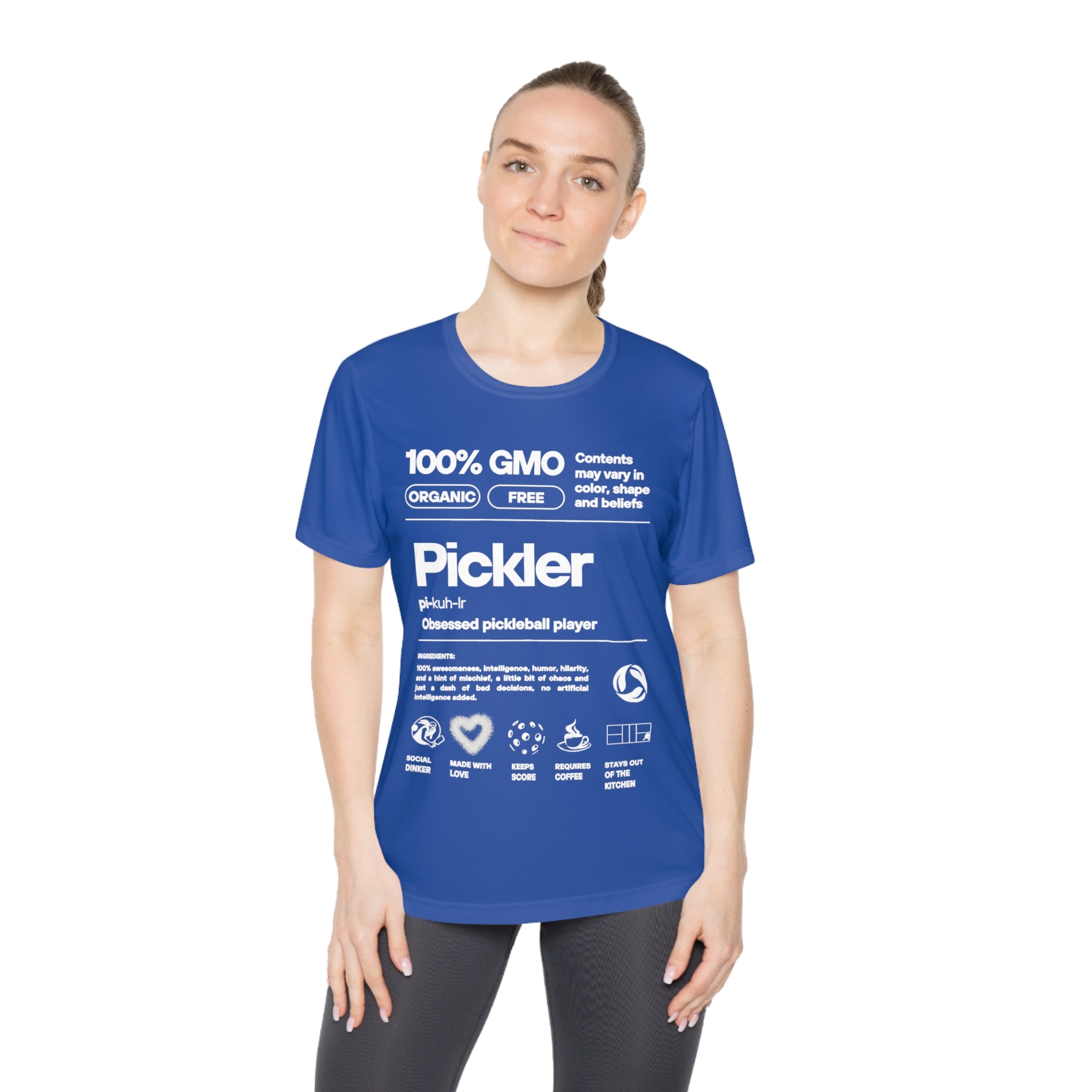 Women's Pickler Funny Definitions Tee | Moisture Wicking Performance T-Shirt | Lightweight Activewear | Gift for Players