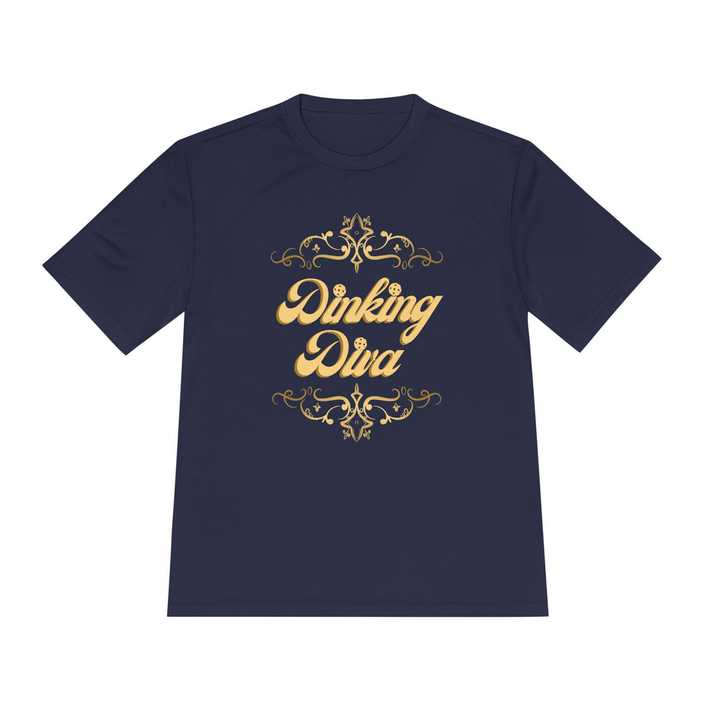 Pickleball Relaxed Fit, Moisture Wicking Performance T-Shirt | Dinking Diva (Gold) | Lightweight Activewear
