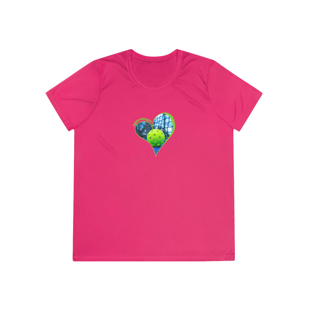 Moisture Wicking Performance Tee, My Heart Belongs To Pickleball Women's T-Shirt, Lightweight Activewear