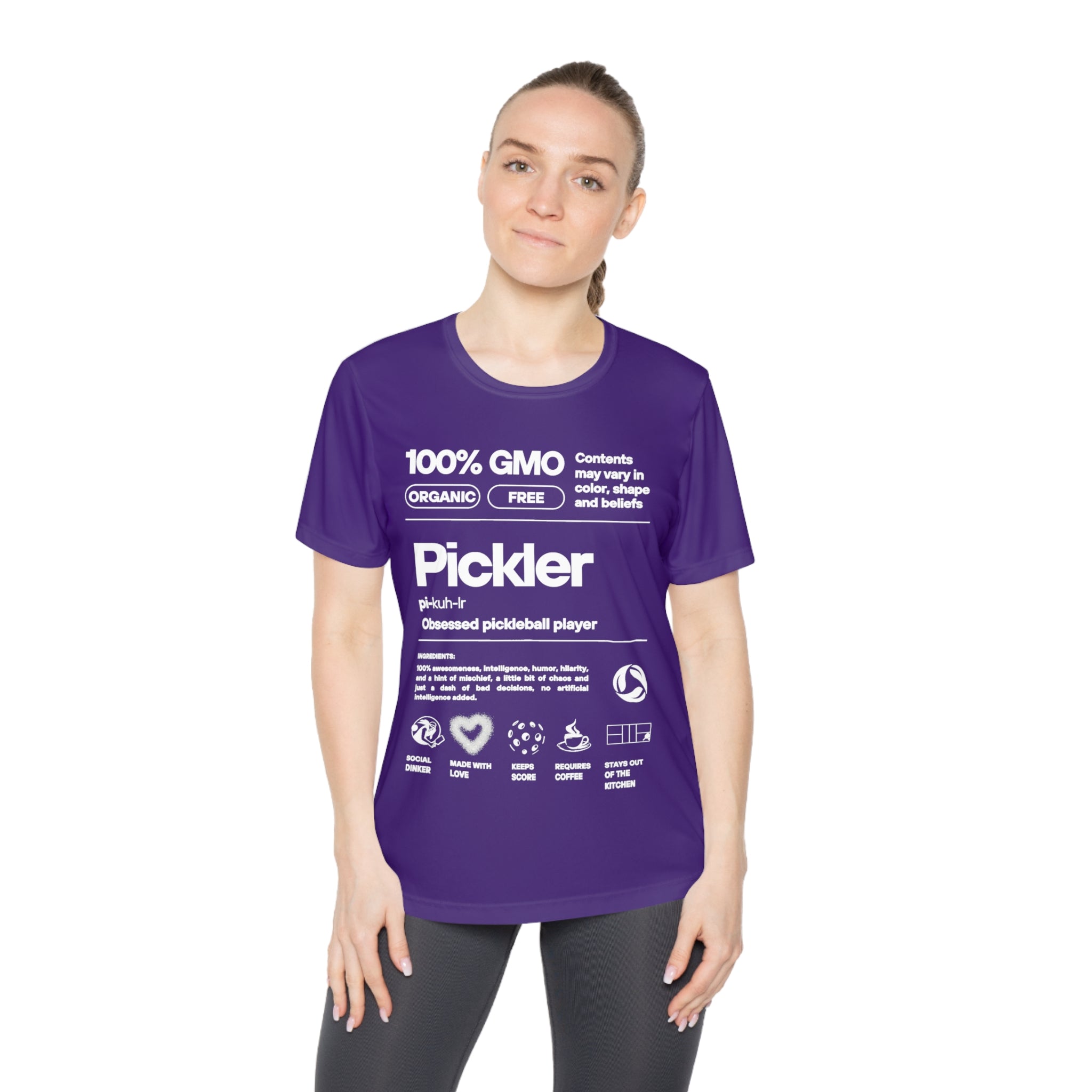 Women's Pickler Funny Definitions Tee | Moisture Wicking Performance T-Shirt | Lightweight Activewear | Gift for Players