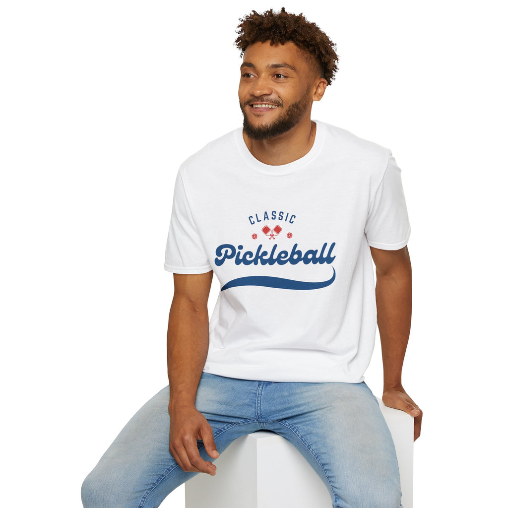 Unisex Classic Red And Blue Retro Pickleball T-Shirt | Relaxed Fit, Soft & Comfy Tee | Lightweight Activewear | Player Gift