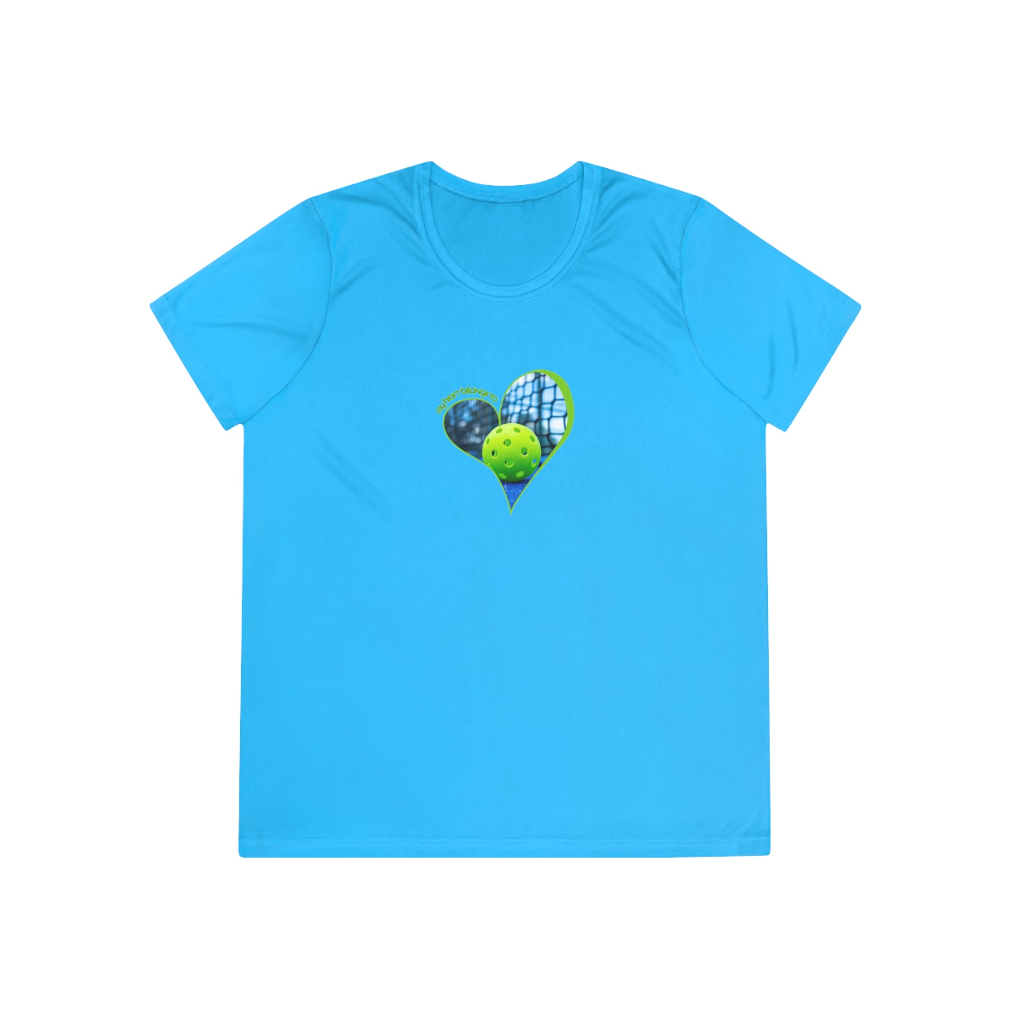 Moisture Wicking Performance Tee, My Heart Belongs To Pickleball Women's T-Shirt, Lightweight Activewear