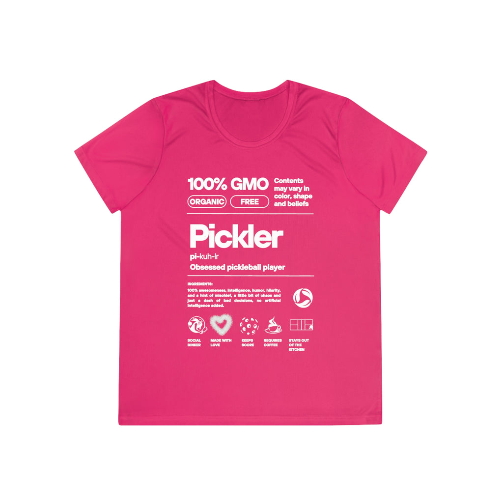 Women's Pickler Funny Definitions Tee | Moisture Wicking Performance T-Shirt | Lightweight Activewear | Gift for Players