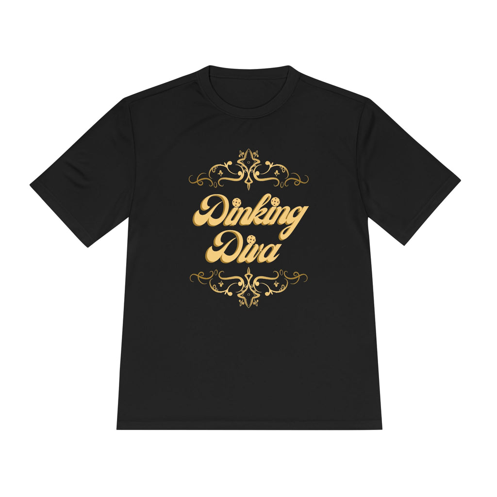 Pickleball Relaxed Fit, Moisture Wicking Performance T-Shirt | Dinking Diva (Gold) | Lightweight Activewear