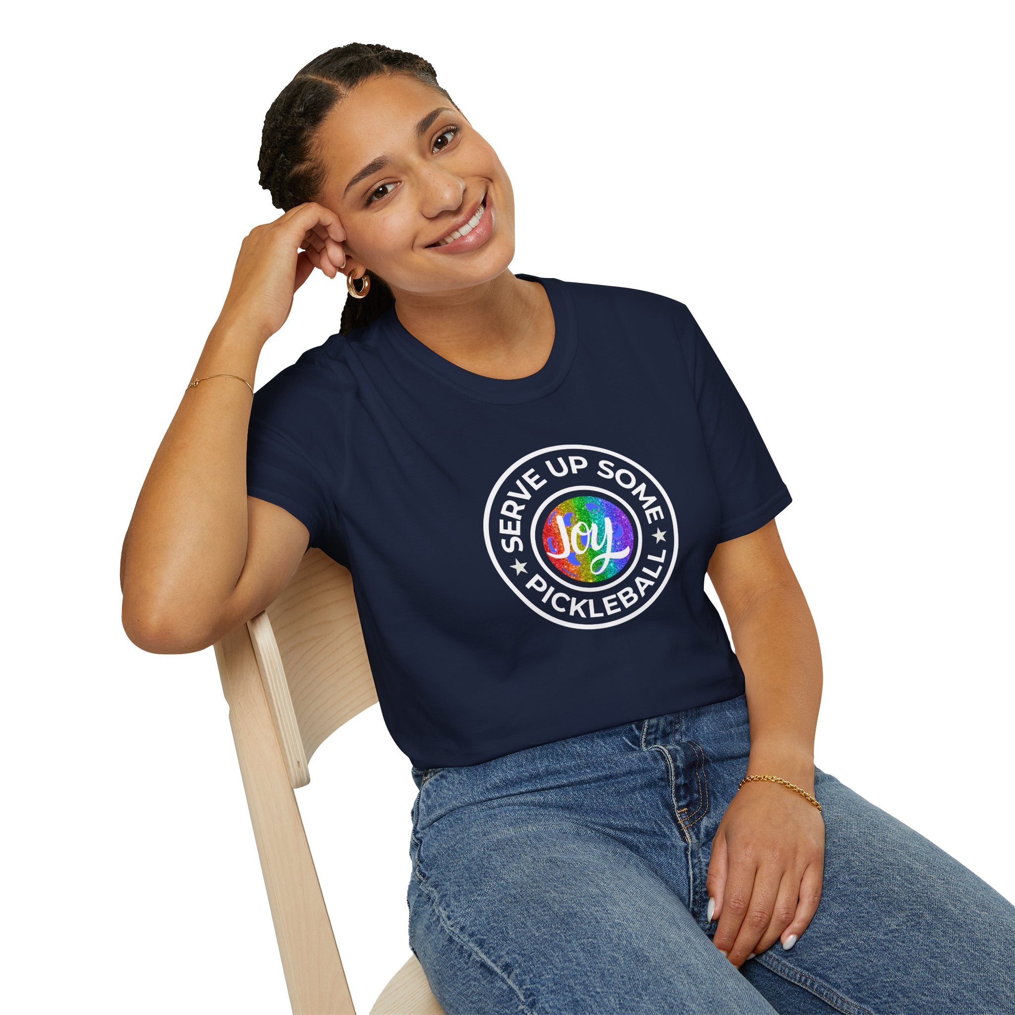 Serve Up Some Pickleball Joy Unisex Softstyle T-Shirt Peamac Tees LGBTQ2 Boutique