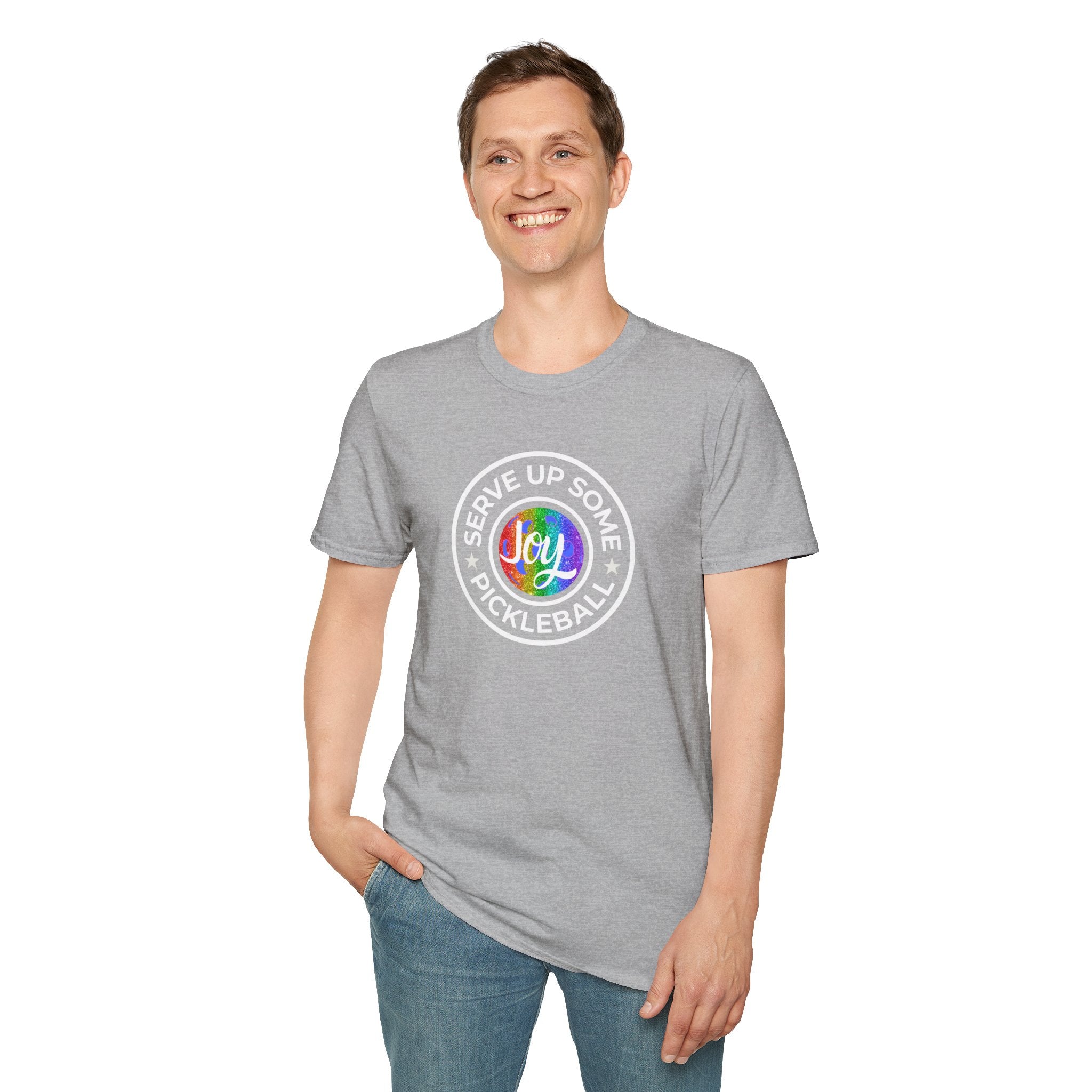 Serve Up Some Pickleball Joy Unisex Softstyle T-Shirt Peamac Tees LGBTQ2 Boutique