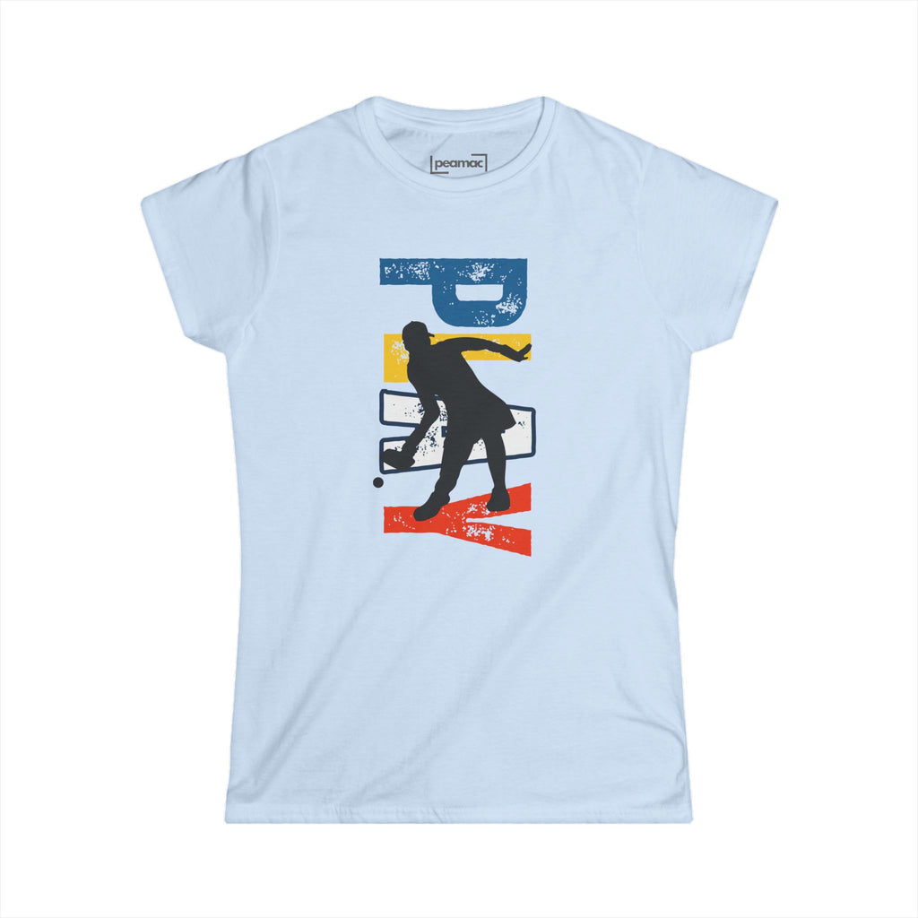 Women's Dynamic Pickleball Action Tee | Semi-fitted Soft & Comfy Cotton T-shirt | Gift for Player