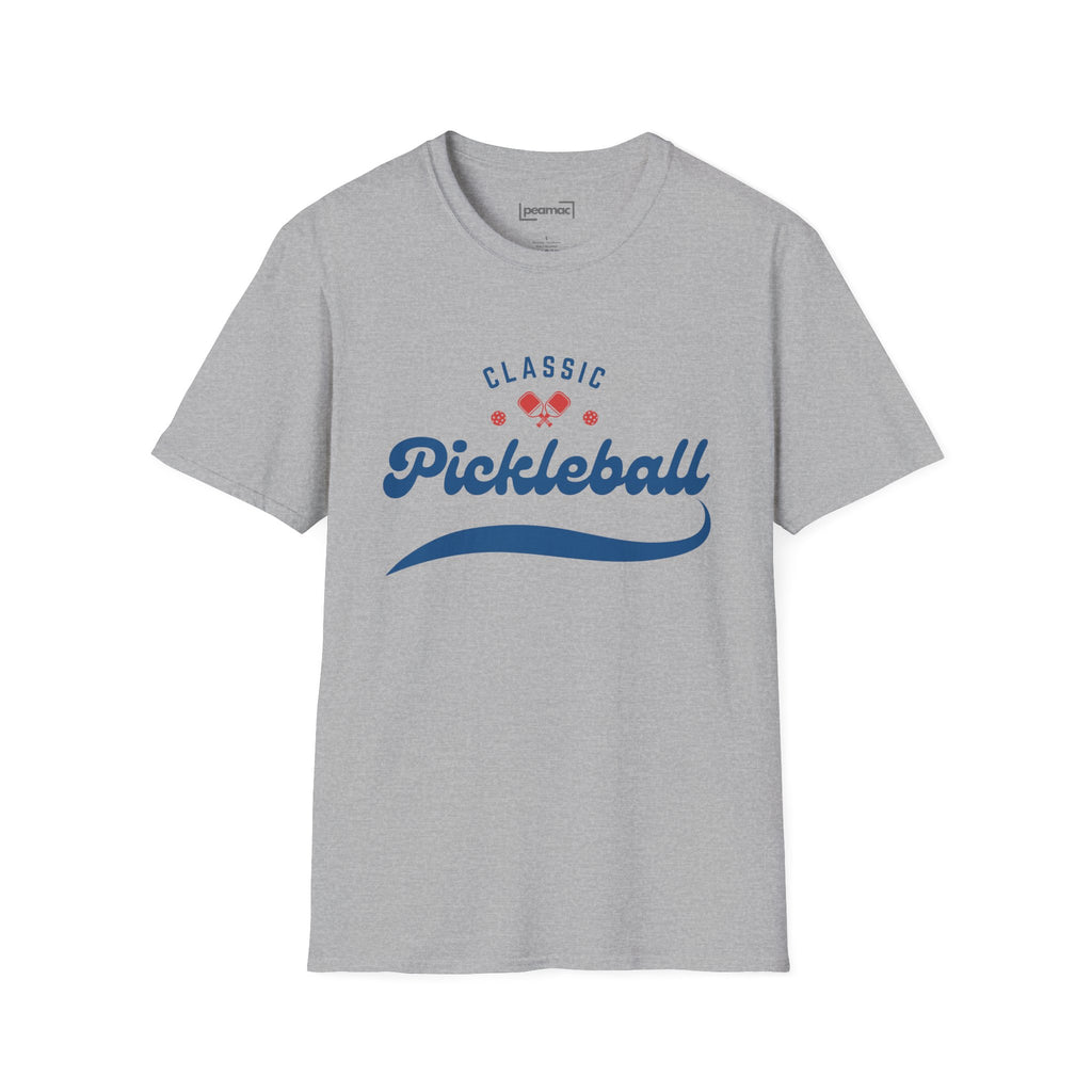 Unisex Classic Red And Blue Retro Pickleball T-Shirt | Relaxed Fit, Soft & Comfy Tee | Lightweight Activewear | Player Gift