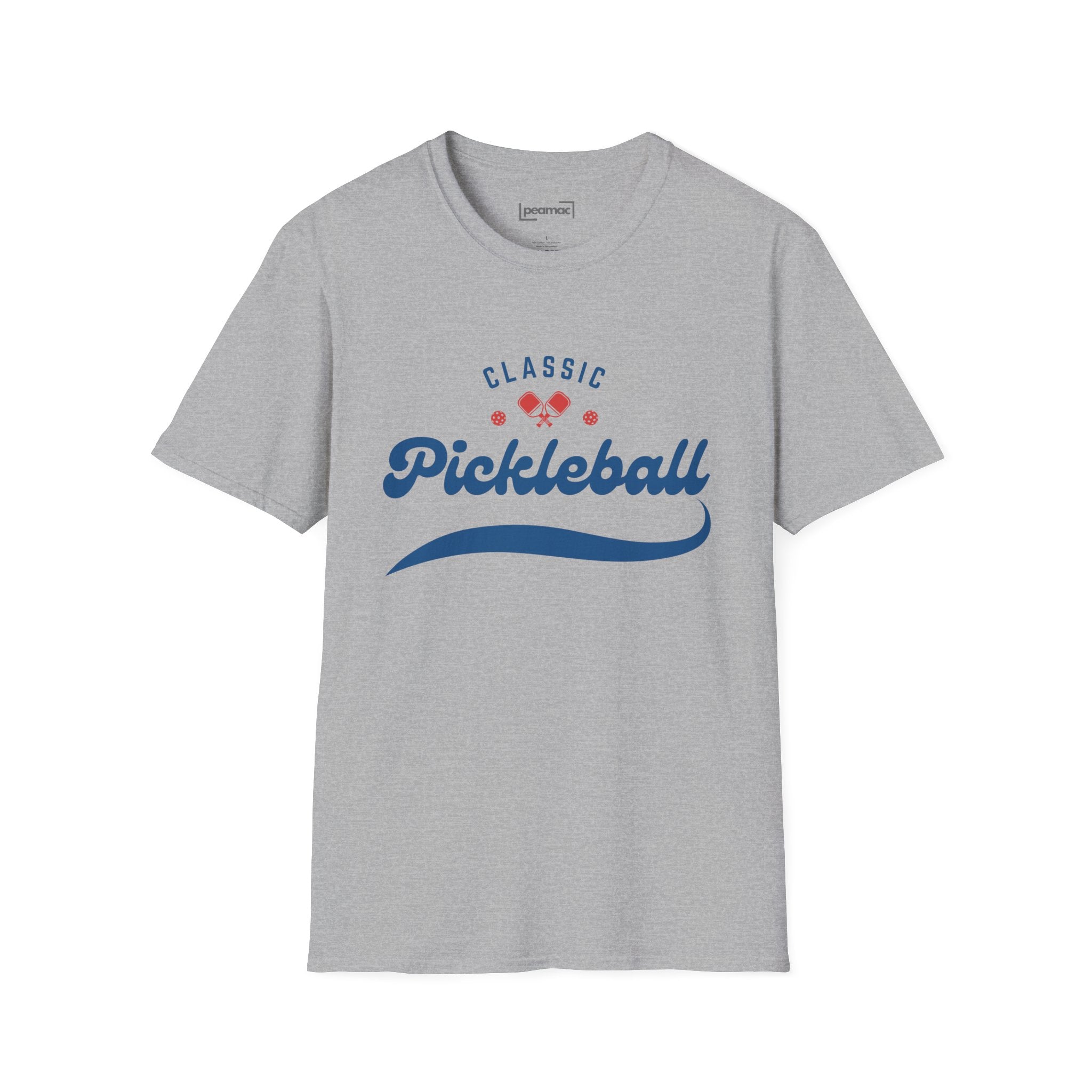 Unisex Classic Red And Blue Retro Pickleball T-Shirt | Relaxed Fit, Soft & Comfy Tee | Lightweight Activewear | Player Gift