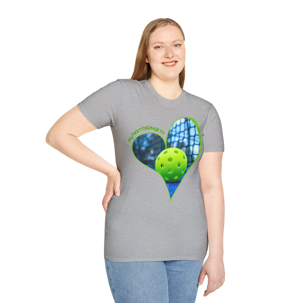Relaxed Fit, Moisture Wicking Performance Tee | My Heart Belongs To Pickleball | Unisex T-Shirt, Lightweight Activewear