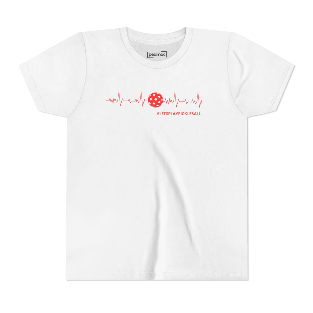 Youth Pickleball T-shirt | Heartbeat #LetsPlayPickleball Shirt  | Kids Sports Tee for Boys & Girls | Soft & Comfy